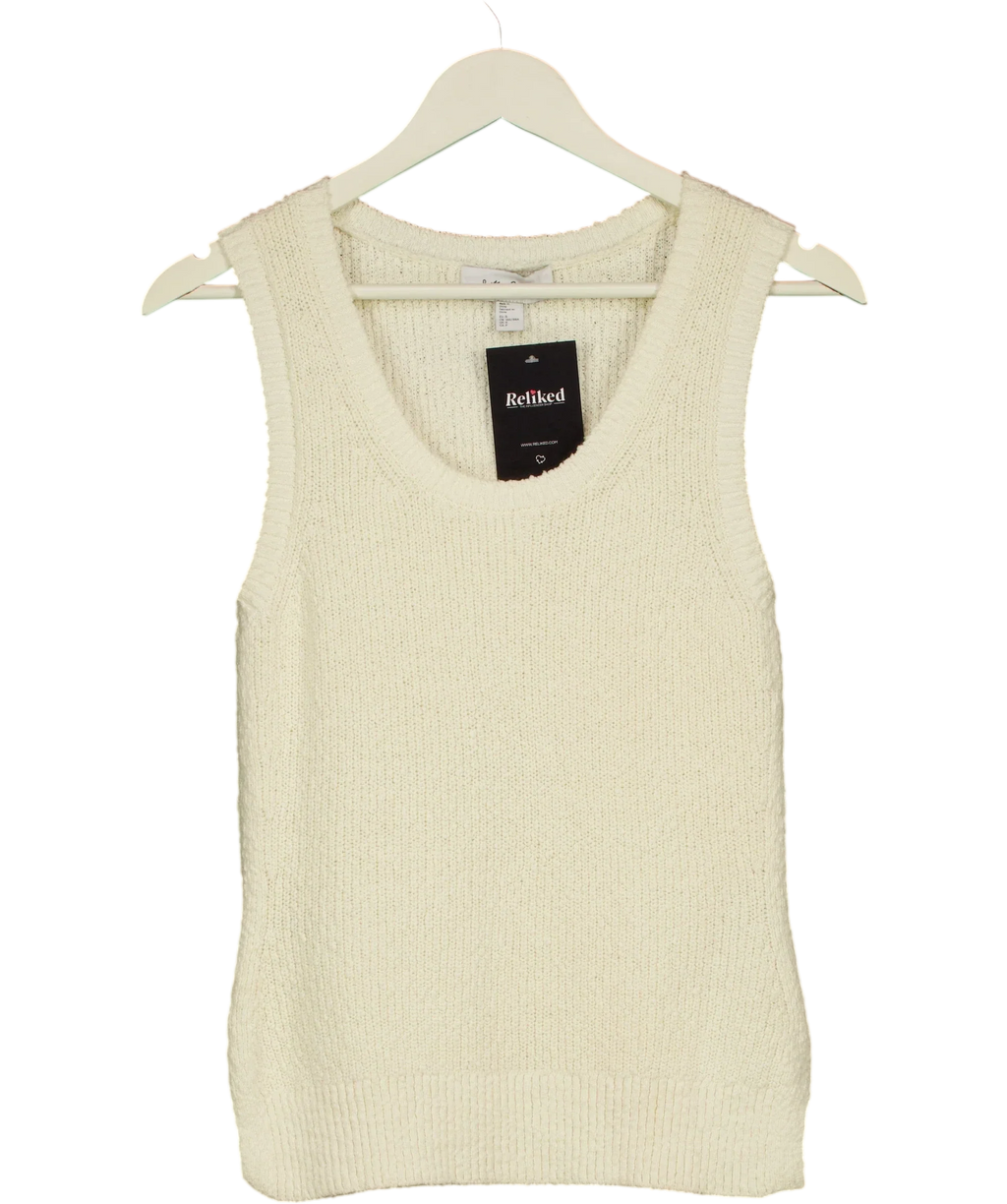 & OTHER STORIES Cream Knitted Tank Top Cream, size UK S — front