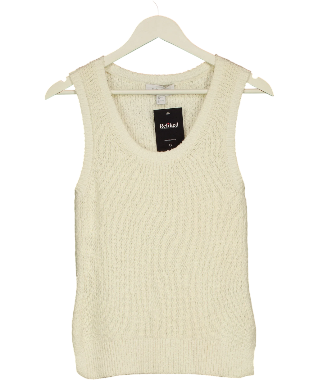 & OTHER STORIES Cream Knitted Tank Top Cream, size UK S — front