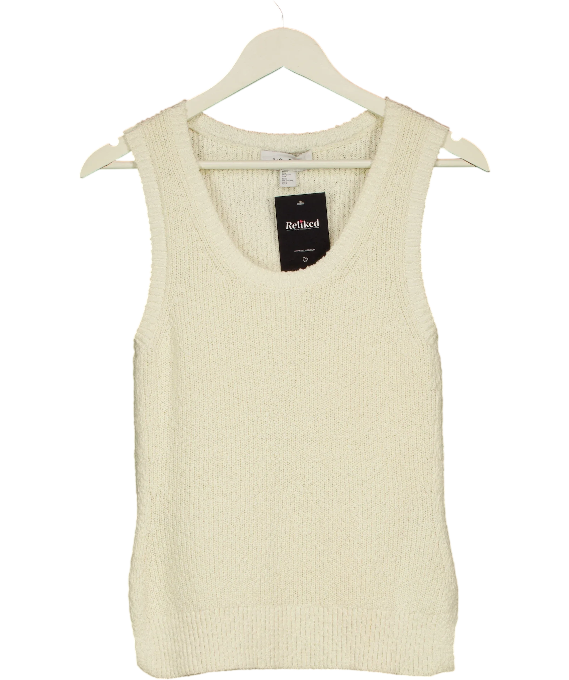 & OTHER STORIES Cream Knitted Tank Top Cream, size UK S — front