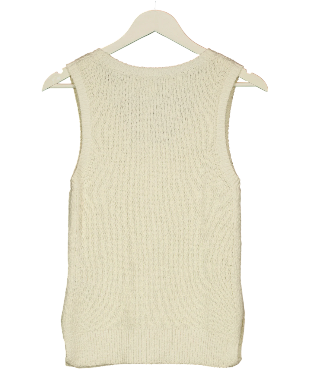 & OTHER STORIES Cream Knitted Tank Top Cream, size UK S — back