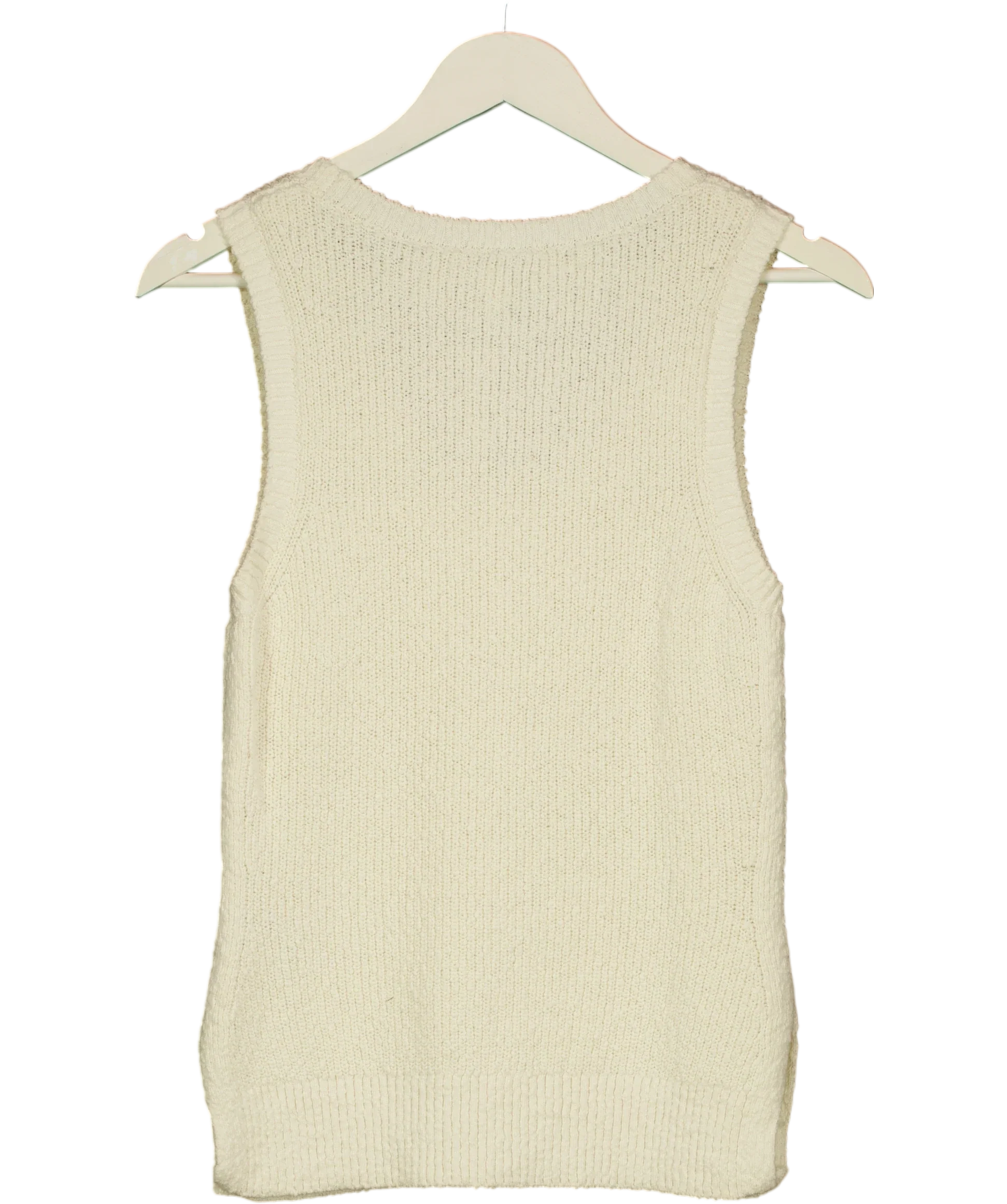 & OTHER STORIES Cream Knitted Tank Top Cream, size UK S — back