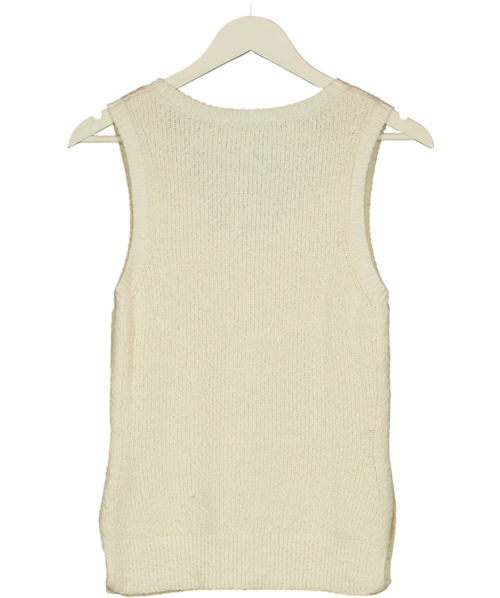 & OTHER STORIES Cream Knitted Tank Top Cream, size UK S — back