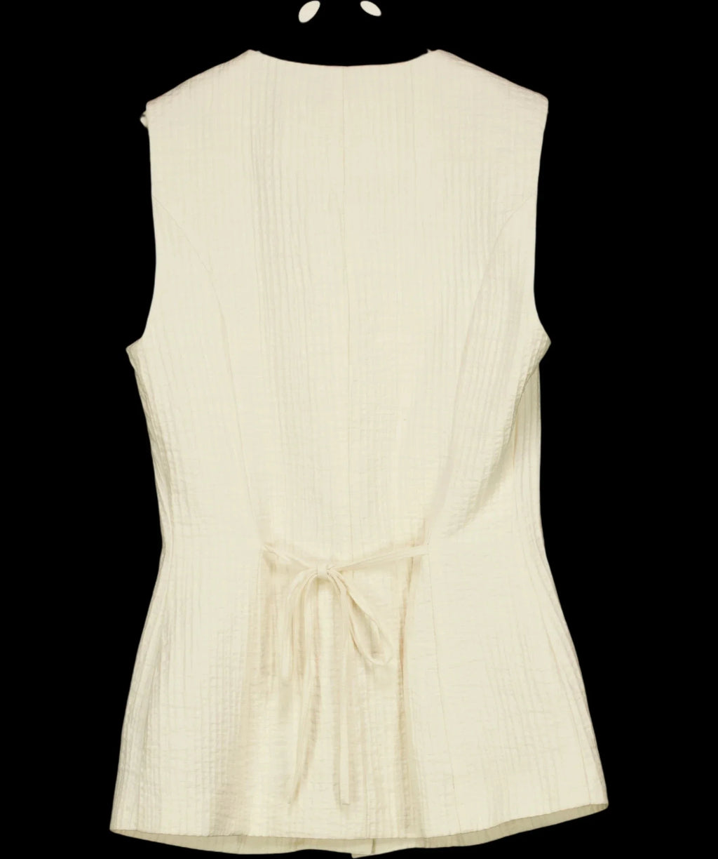 M&S Cream Sleeveless Textured Button-Front Waistcoat Top Cream, size UK 6 — label