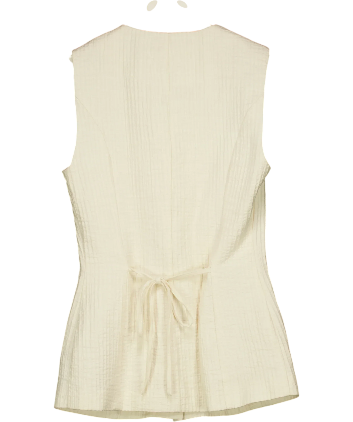 M&S Cream Sleeveless Textured Button-Front Waistcoat Top Cream, size UK 6 — back