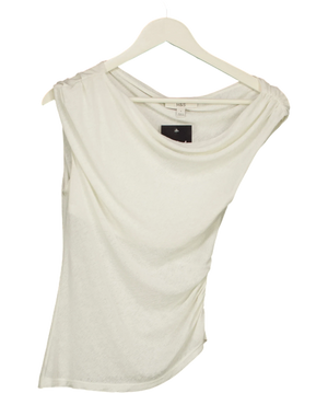 M&S Sleeveless Draped Cowl Neck Top Cream UK S