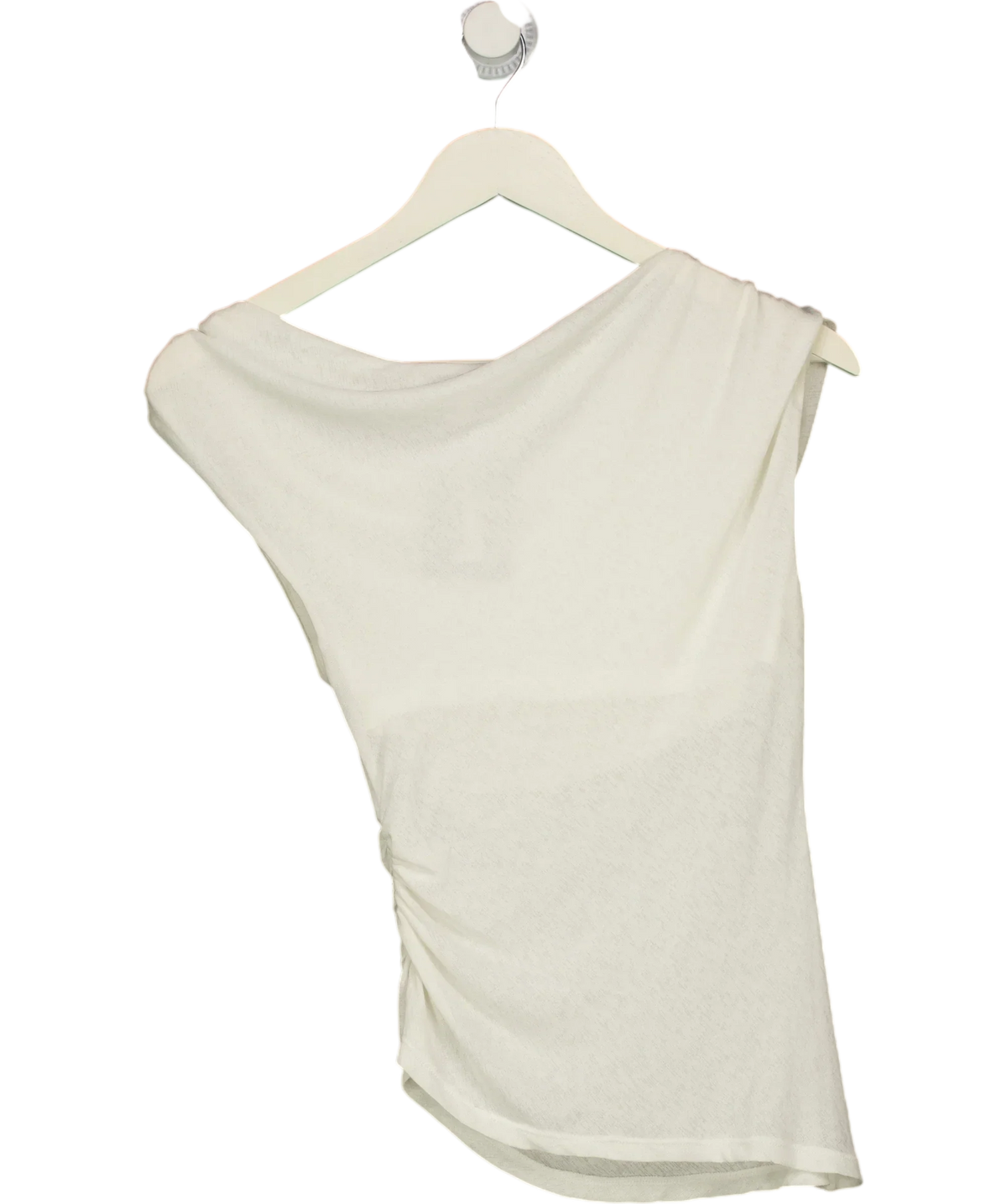 M&S Cream Sleeveless Draped Cowl Neck Top Cream, size UK S — back