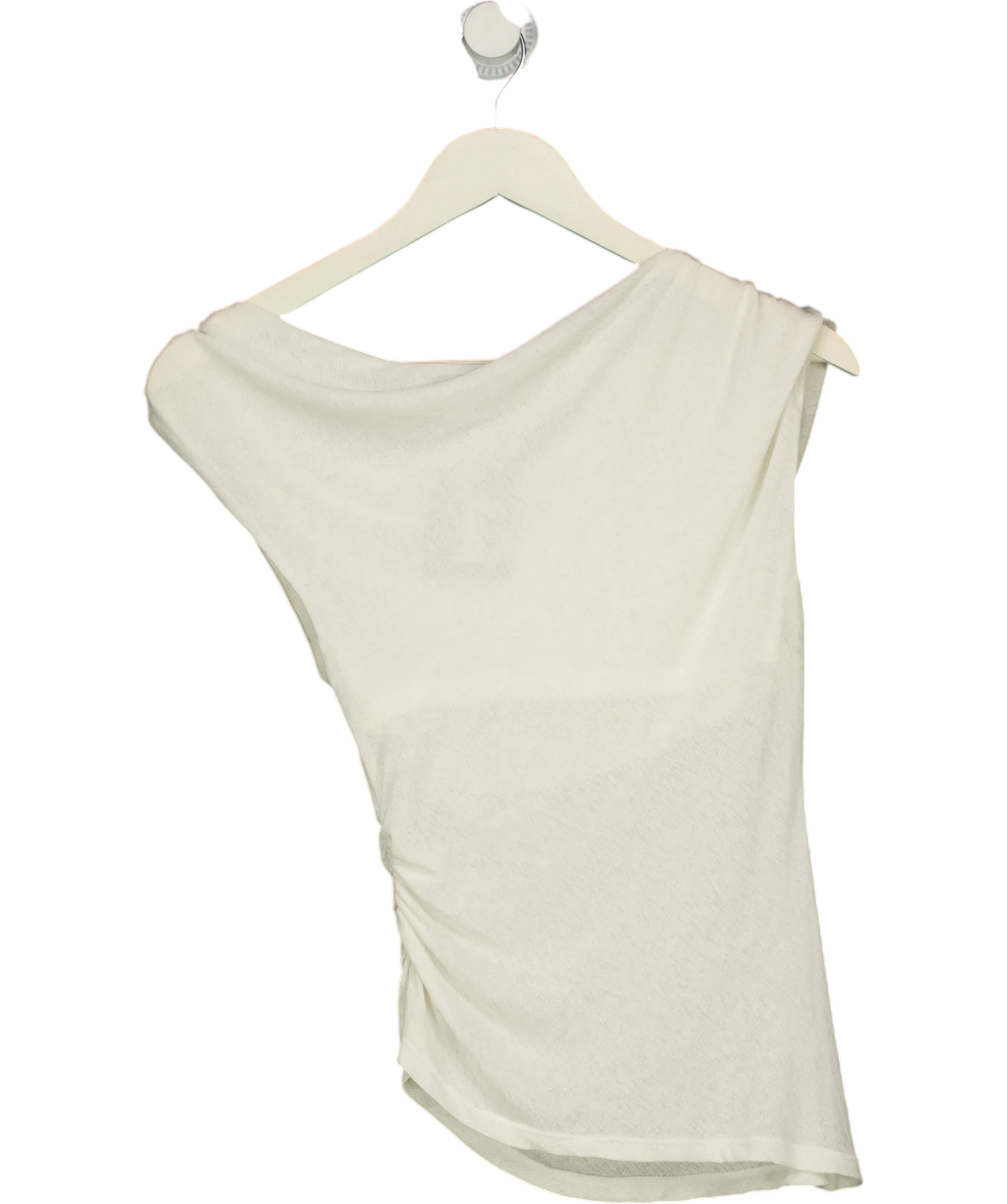 M&S Cream Sleeveless Draped Cowl Neck Top Cream, size UK S — back