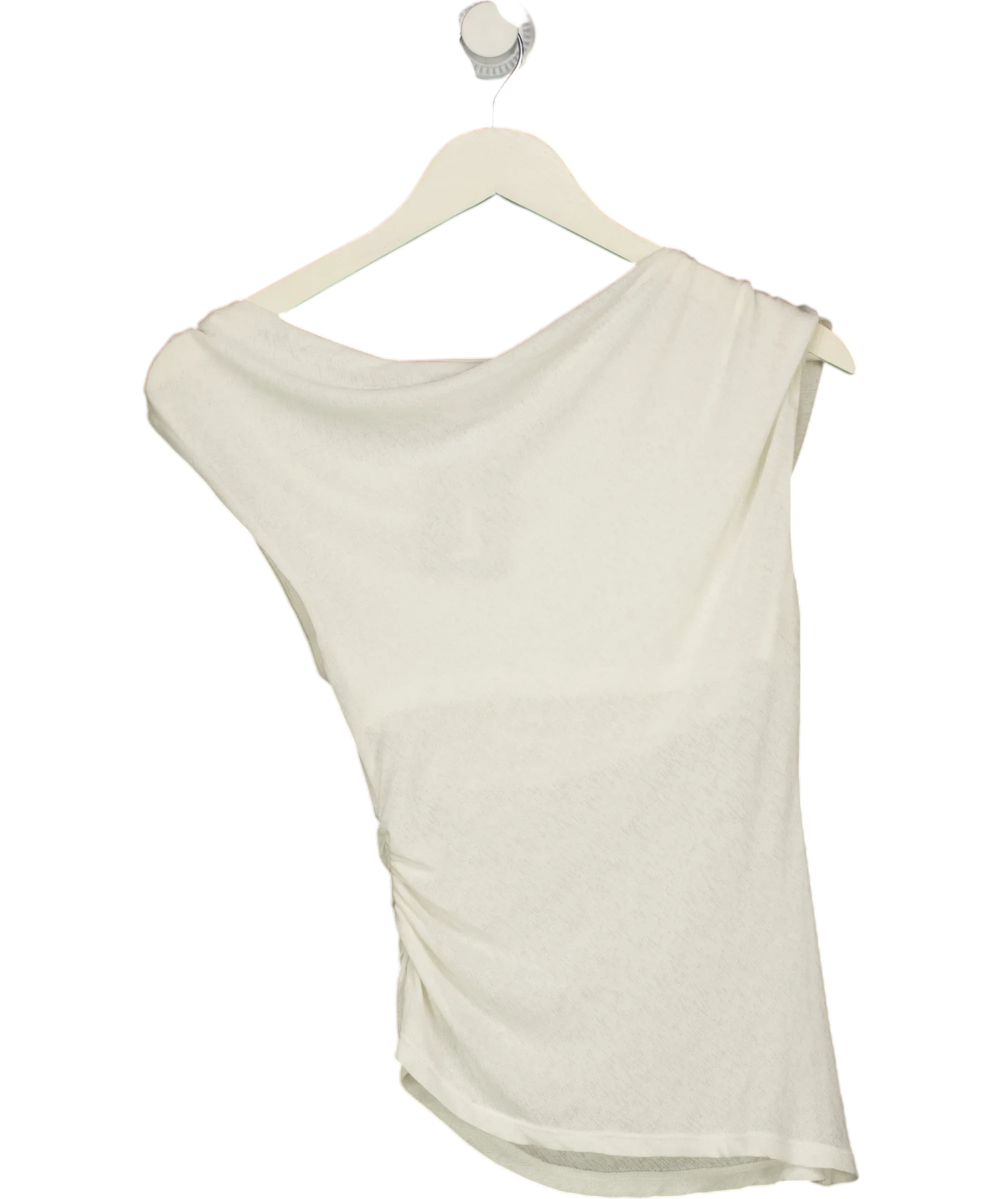 M&S Cream Sleeveless Draped Cowl Neck Top Cream, size UK S — back