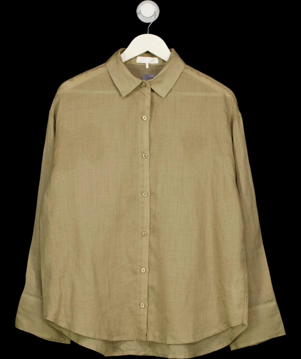 NA-KD Beige Premium Selection Ramie Long Sleeve Shirt  EU 38, size UK 10 — detail