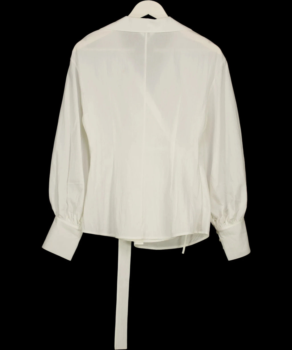 Fabrique White x Sophie Azar Bianca Hand Stitch Ruched-Waist Shirt White, size UK S — label