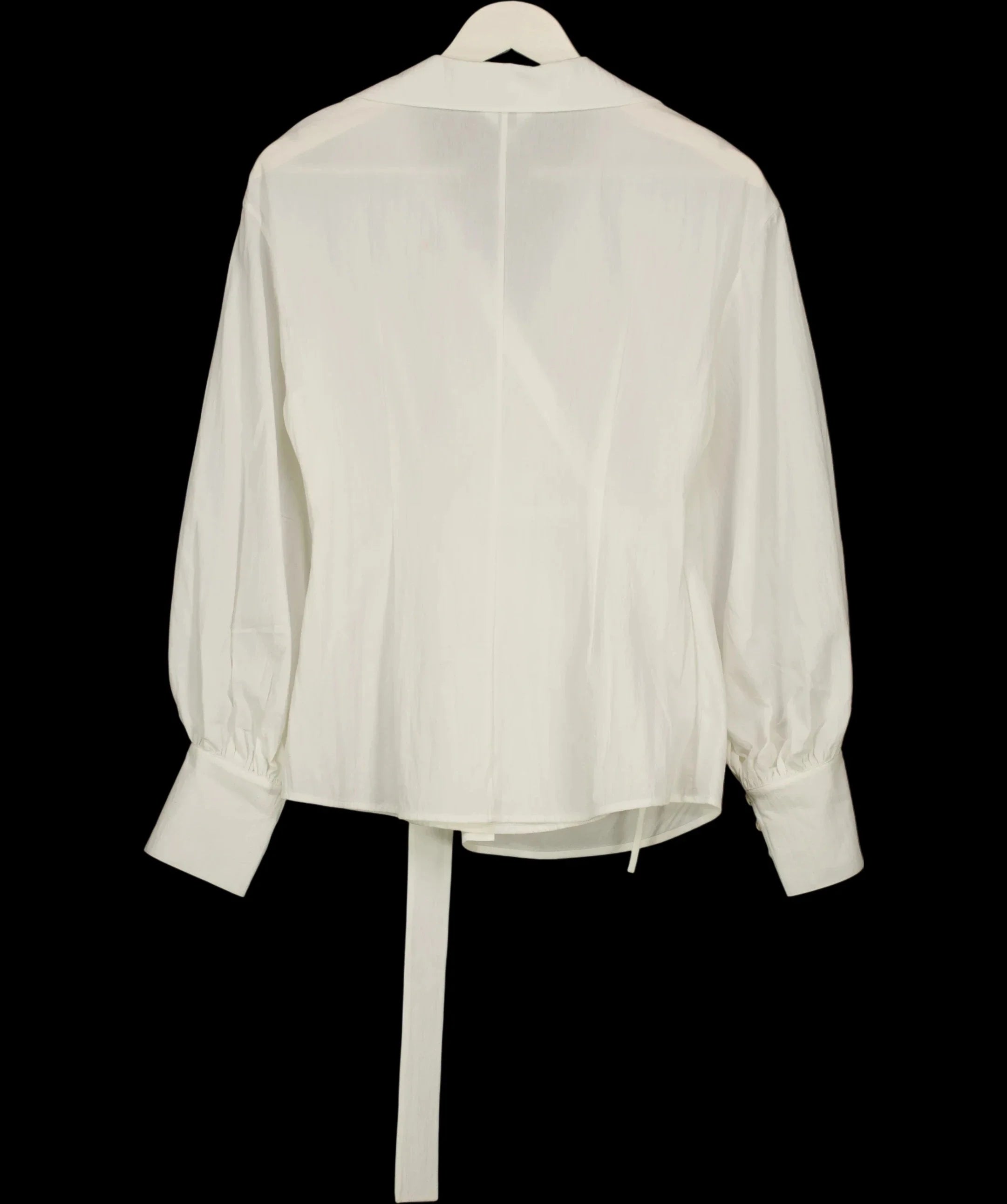 Fabrique White x Sophie Azar Bianca Hand Stitch Ruched-Waist Shirt White, size UK S — label