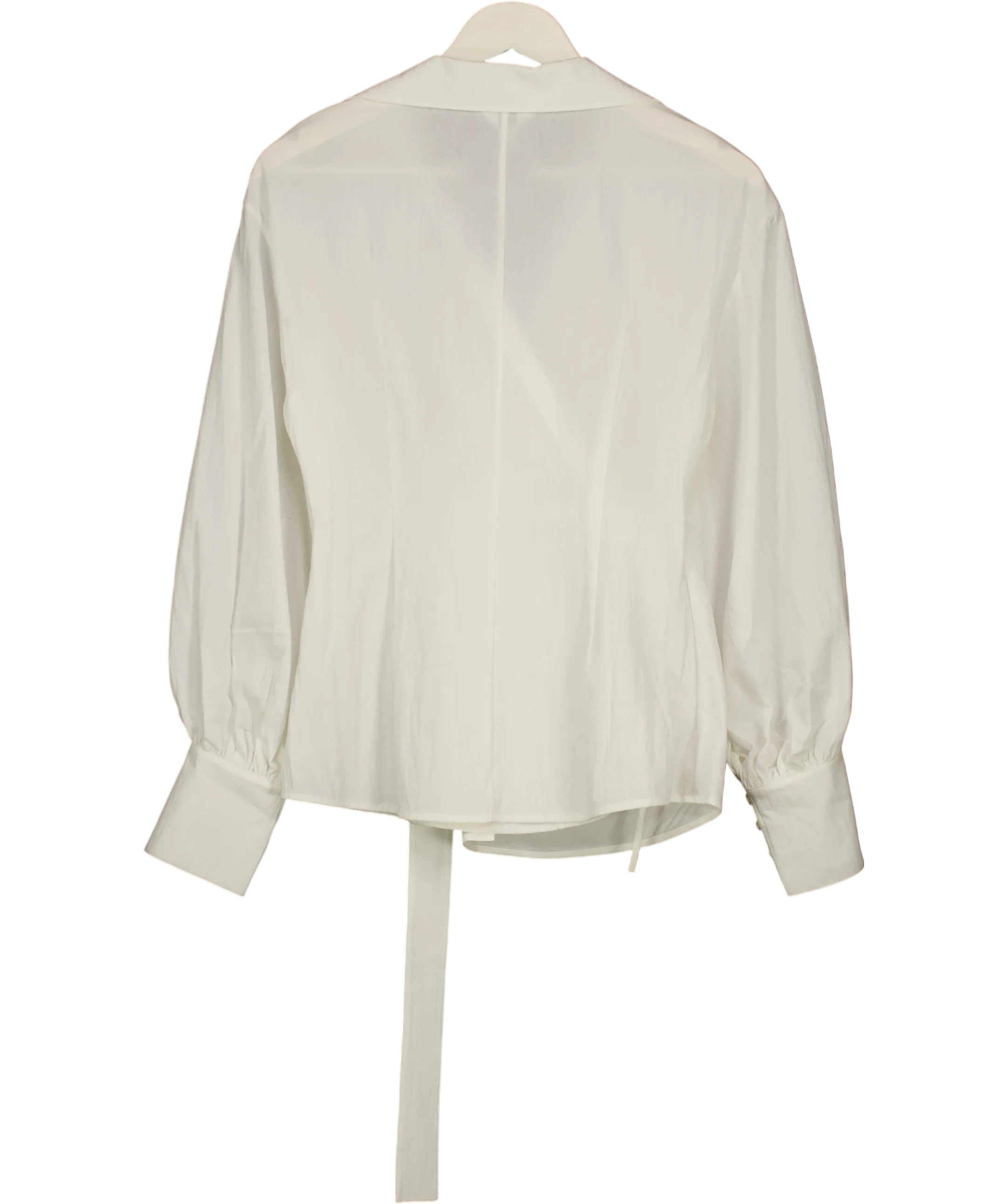 Fabrique White x Sophie Azar Bianca Hand Stitch Ruched-Waist Shirt White, size UK S — back