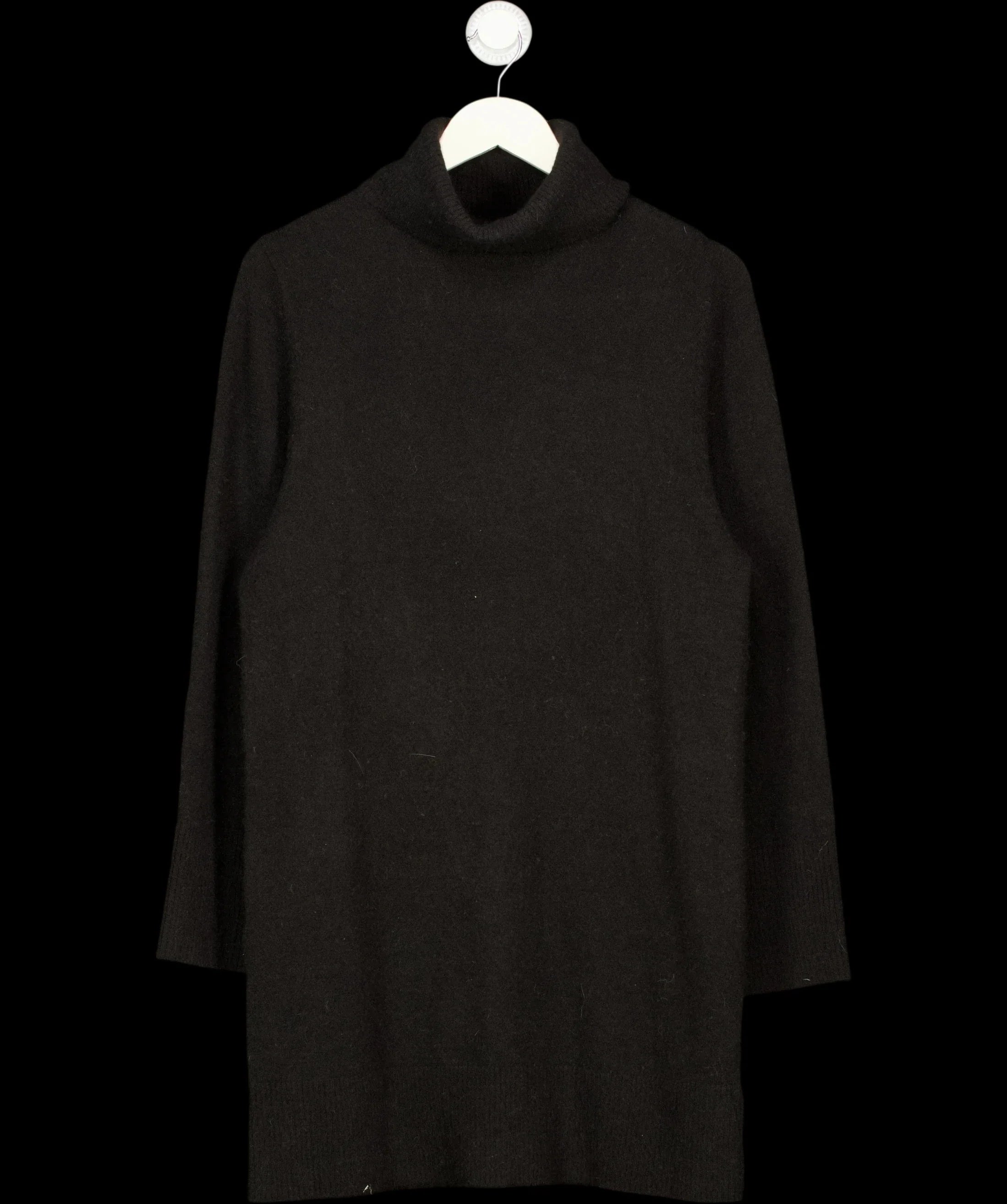 & OTHER STORIES Black Turtleneck Knit Mini Dress Black, size UK XS — detail