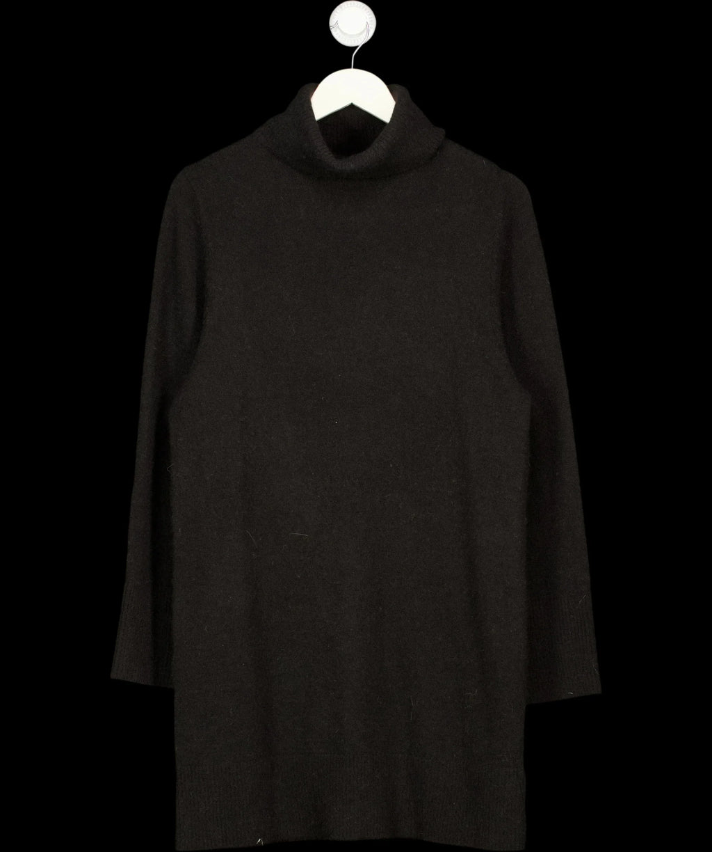 & OTHER STORIES Black Turtleneck Knit Mini Dress Black, size UK XS — detail