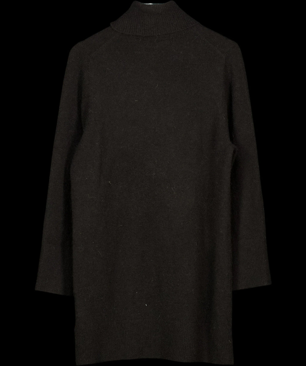 & OTHER STORIES Black Turtleneck Knit Mini Dress Black, size UK XS — label