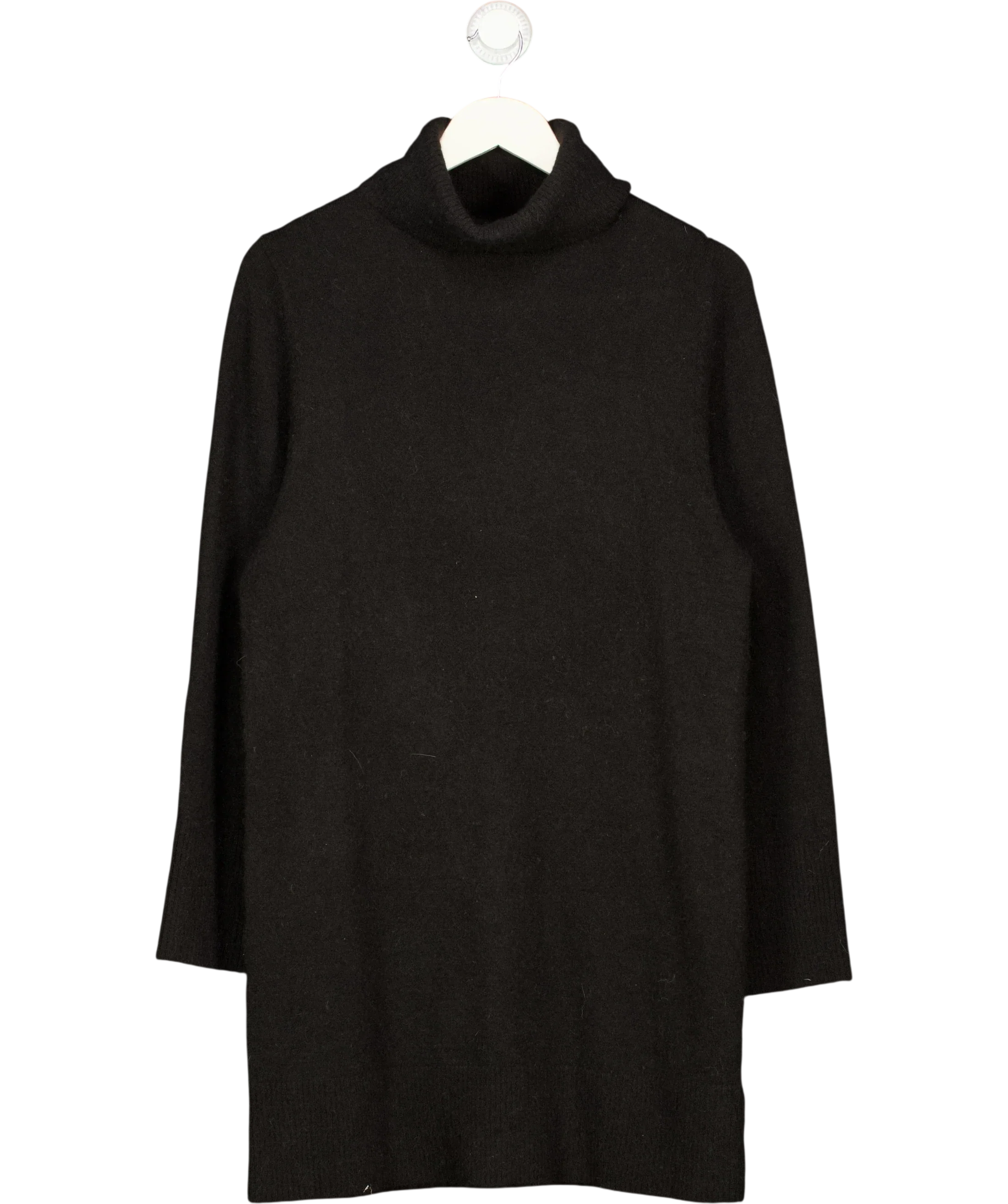 & OTHER STORIES Black Turtleneck Knit Mini Dress Black, size UK XS — front