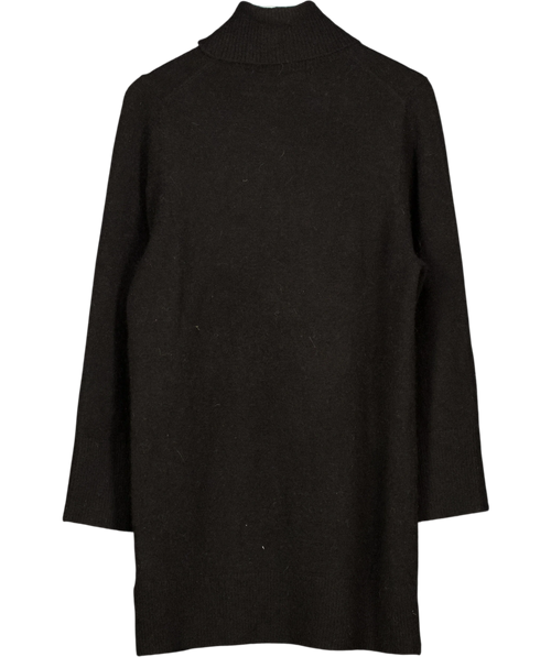 & OTHER STORIES Black Turtleneck Knit Mini Dress Black, size UK XS — back