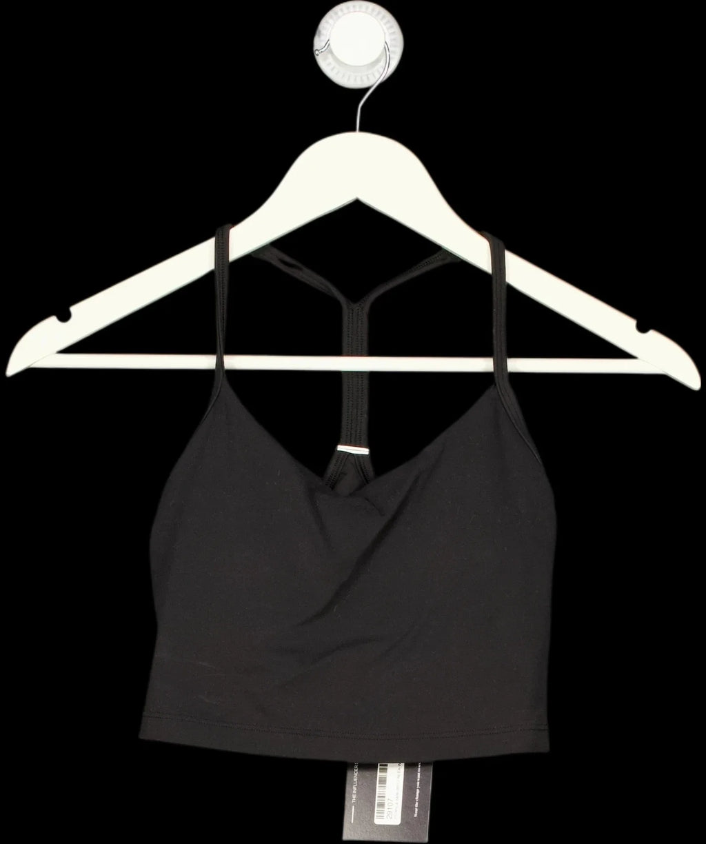 Lululemon Black Cropped Tank Top, size UK XS — detail