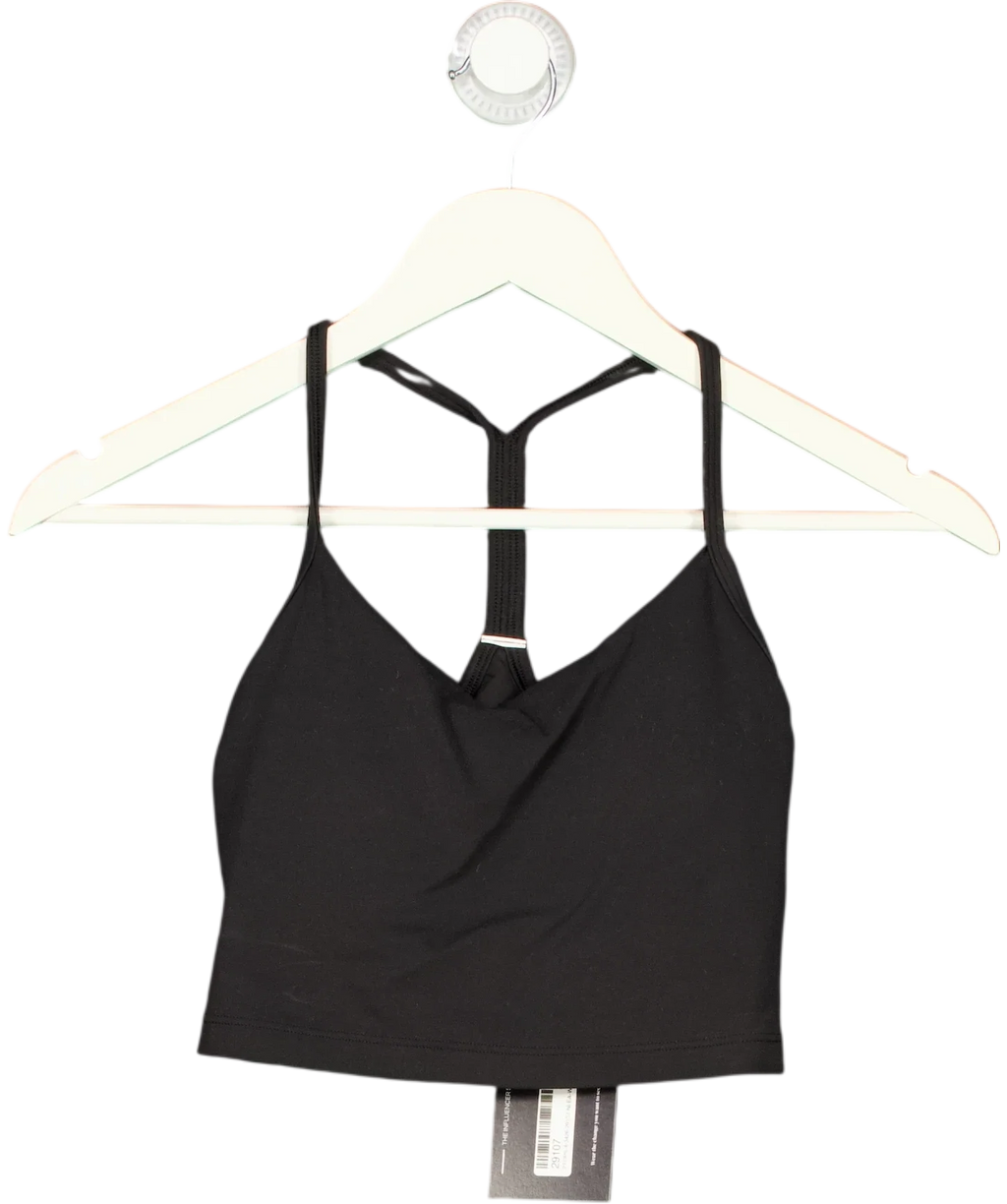 Lululemon Black Cropped Tank Top, size UK XS — front
