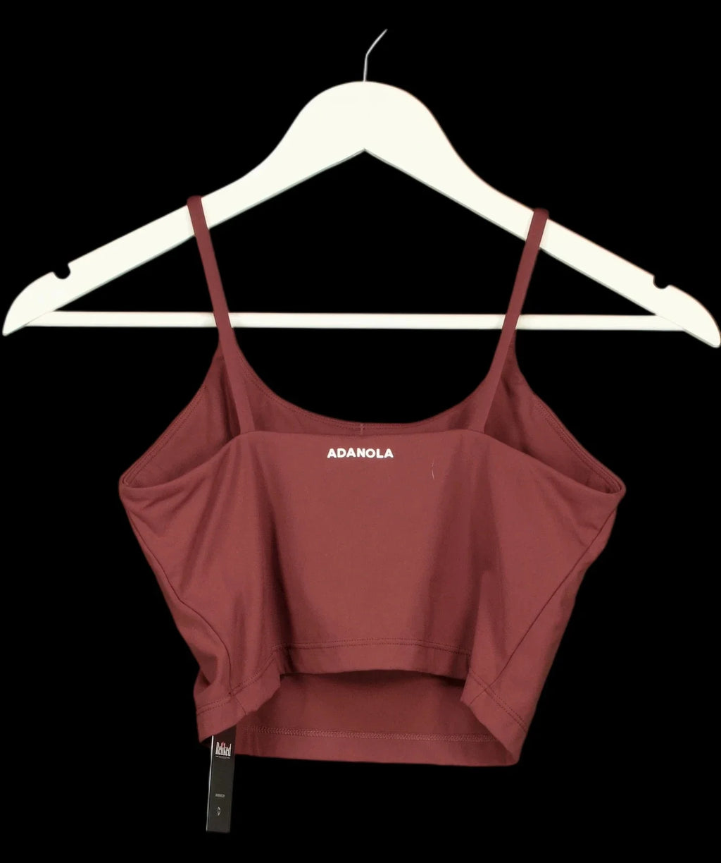 Adanola Red Ultimate Tank Sports Bra Mulberry Red, size UK S — label