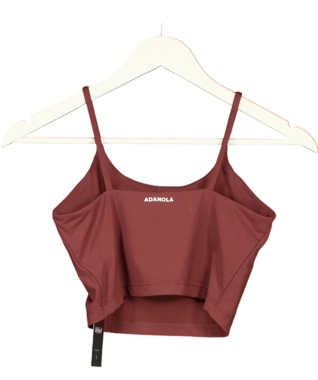 Adanola Red Ultimate Tank Sports Bra Mulberry Red, size UK S — back