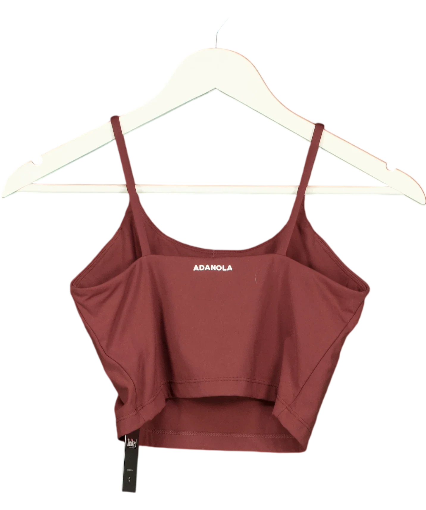 Adanola Red Ultimate Tank Sports Bra Mulberry Red, size UK S — back