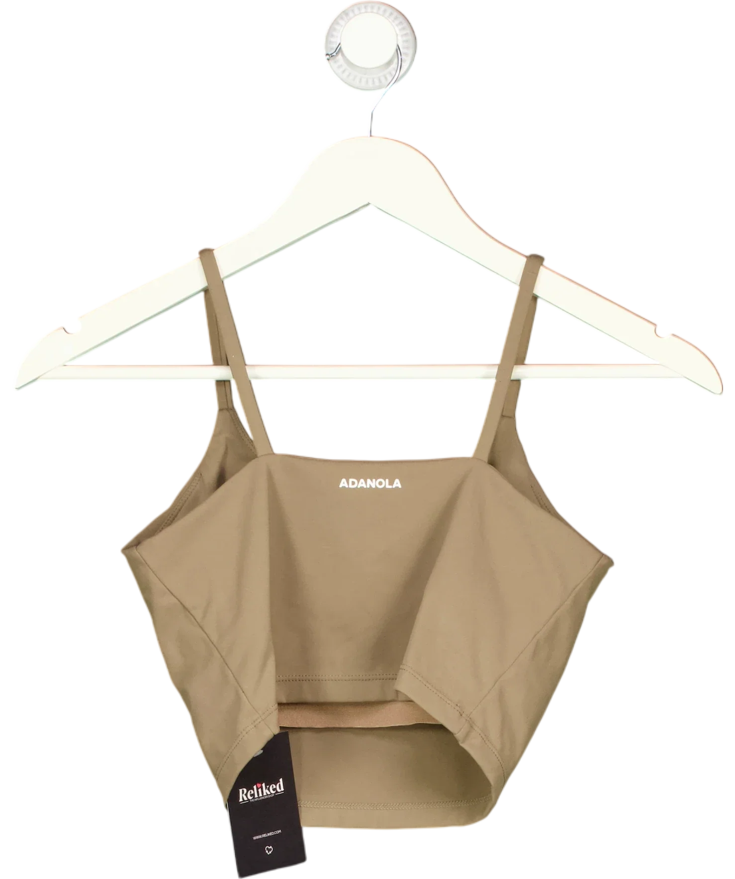 Adanola Beige Ultimate Tank Sports Bra Desert Taupe BEIGE, size UK S — back