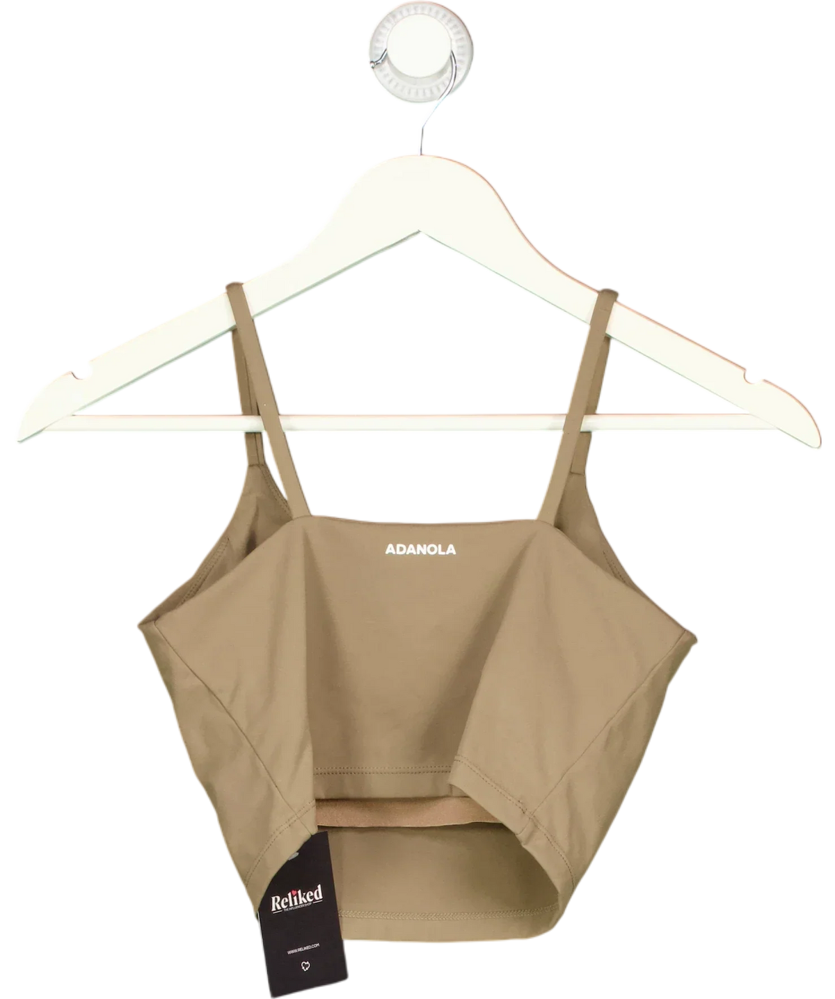 Adanola Beige Ultimate Tank Sports Bra Desert Taupe BEIGE, size UK S — back