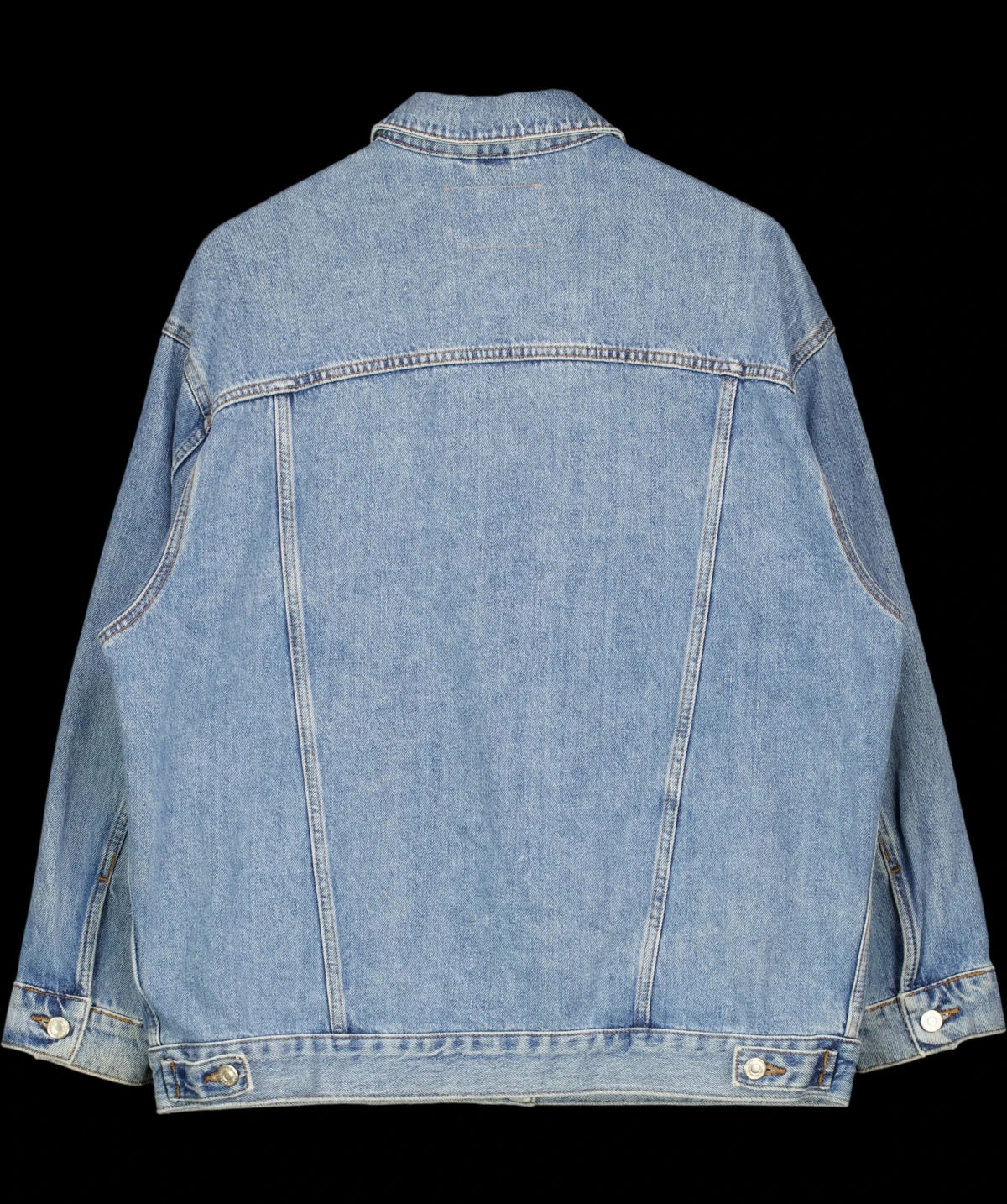 TOPSHOP Blue Oversized Drop Shoulder Denim Jacket Mid Blue, size UK 6 — label