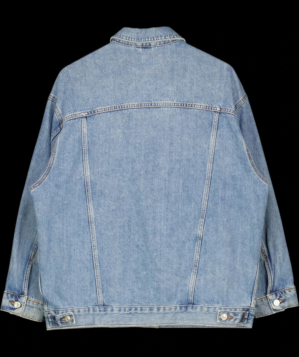 TOPSHOP Blue Oversized Drop Shoulder Denim Jacket Mid Blue, size UK 6 — label