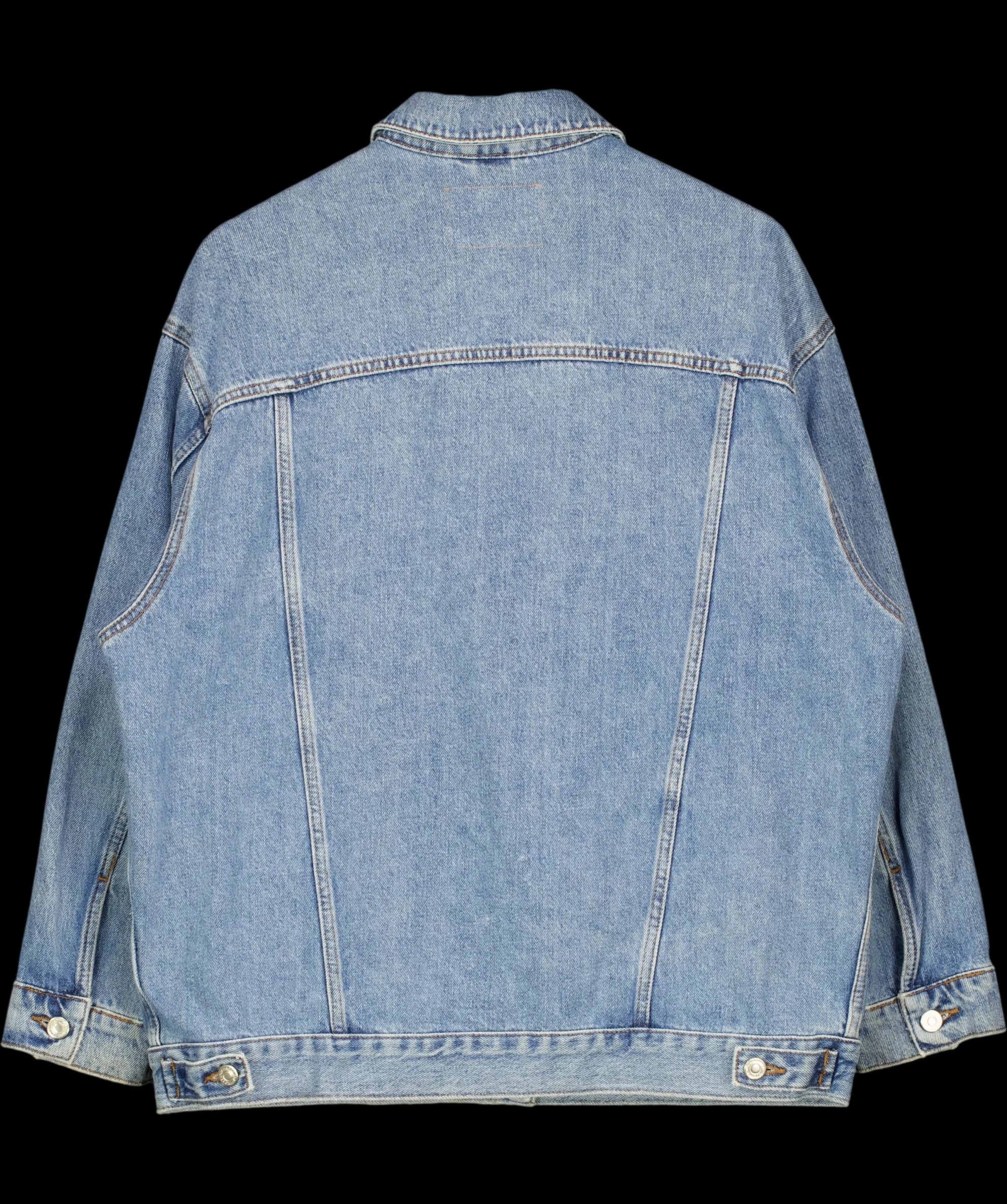 TOPSHOP Blue Oversized Drop Shoulder Denim Jacket Mid Blue, size UK 6 — label