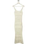 ABERCROMBIE & FITCH Cream Crochet Open Knit Maxi Dress Cream, size UK XS — front