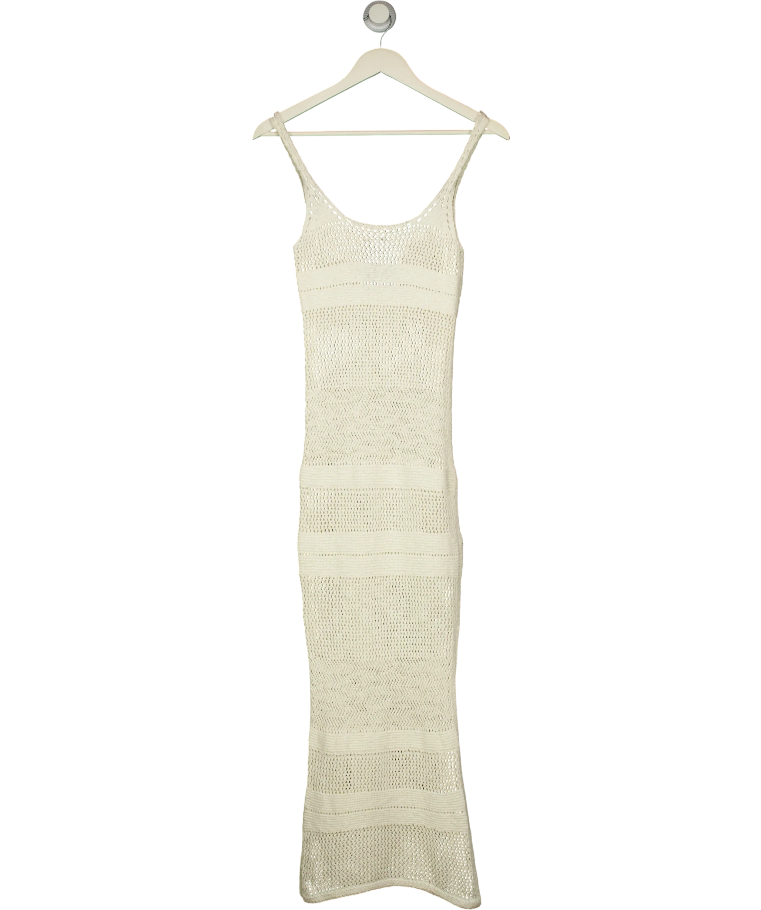 ABERCROMBIE & FITCH Cream Crochet Open Knit Maxi Dress Cream, size UK XS — front