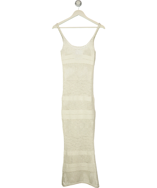 ABERCROMBIE & FITCH Cream Crochet Open Knit Maxi Dress Cream, size UK XS — front