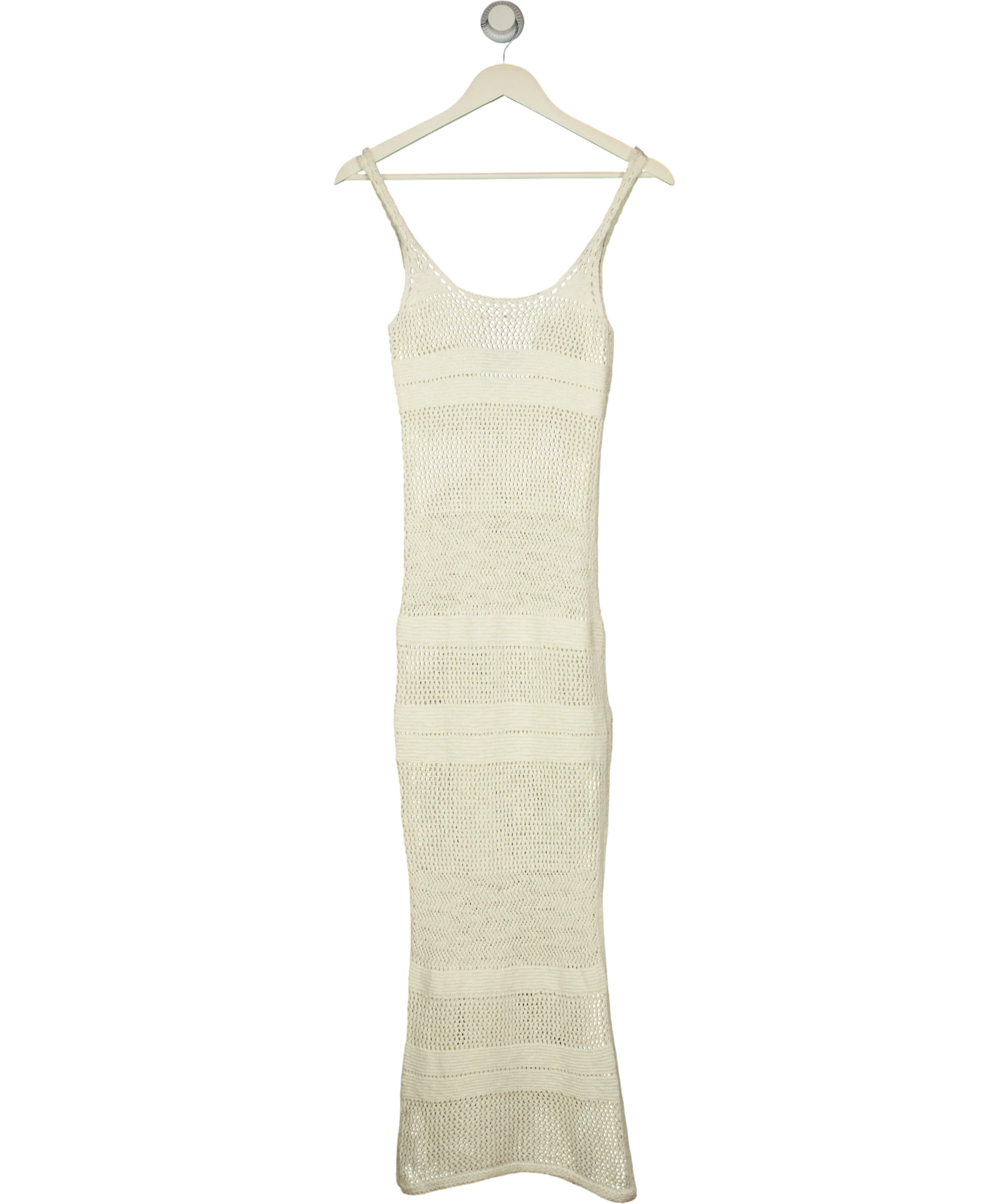 ABERCROMBIE & FITCH Cream Crochet Open Knit Maxi Dress Cream, size UK XS — front