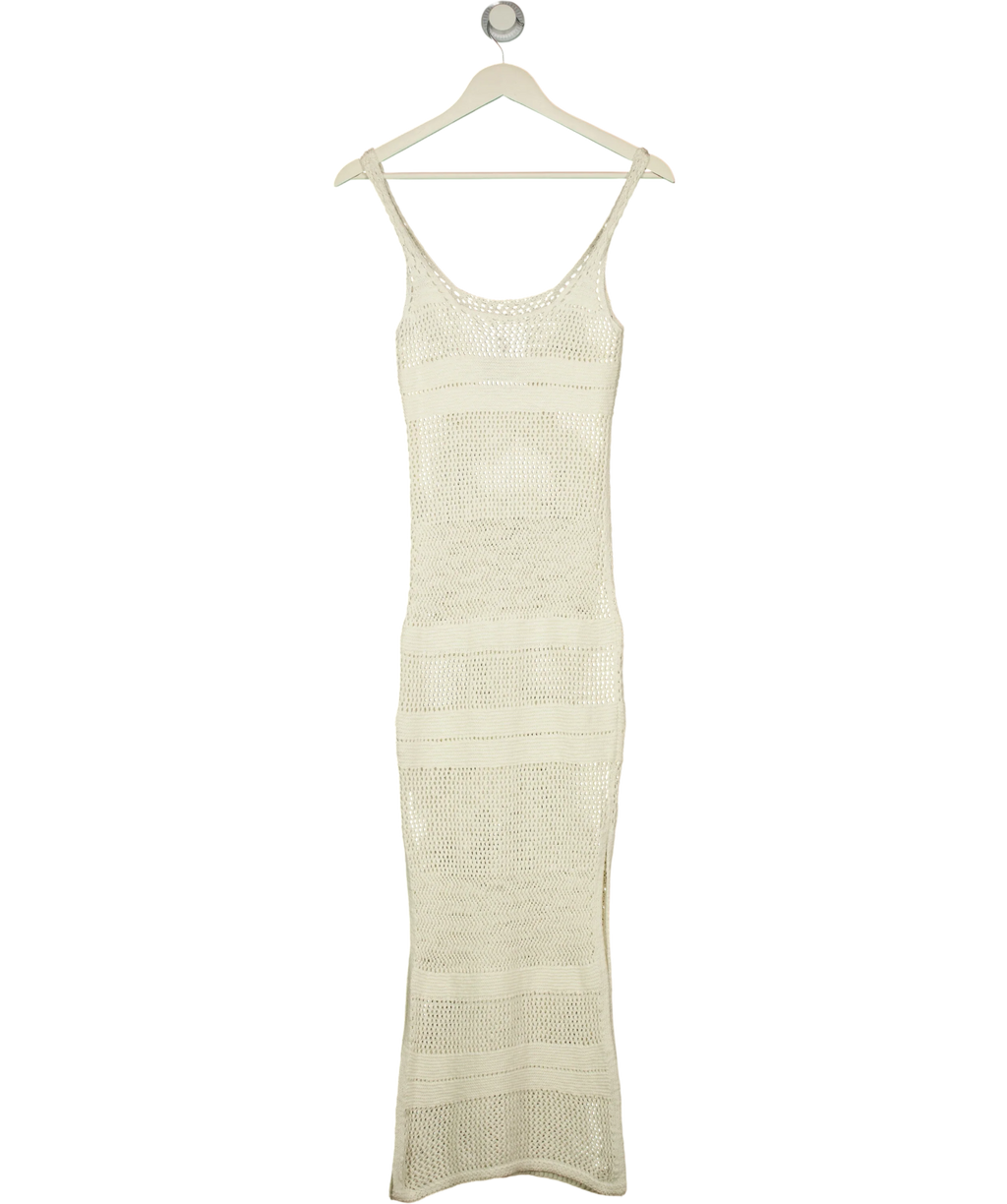 ABERCROMBIE & FITCH Cream Crochet Open Knit Maxi Dress Cream, size UK XS — back