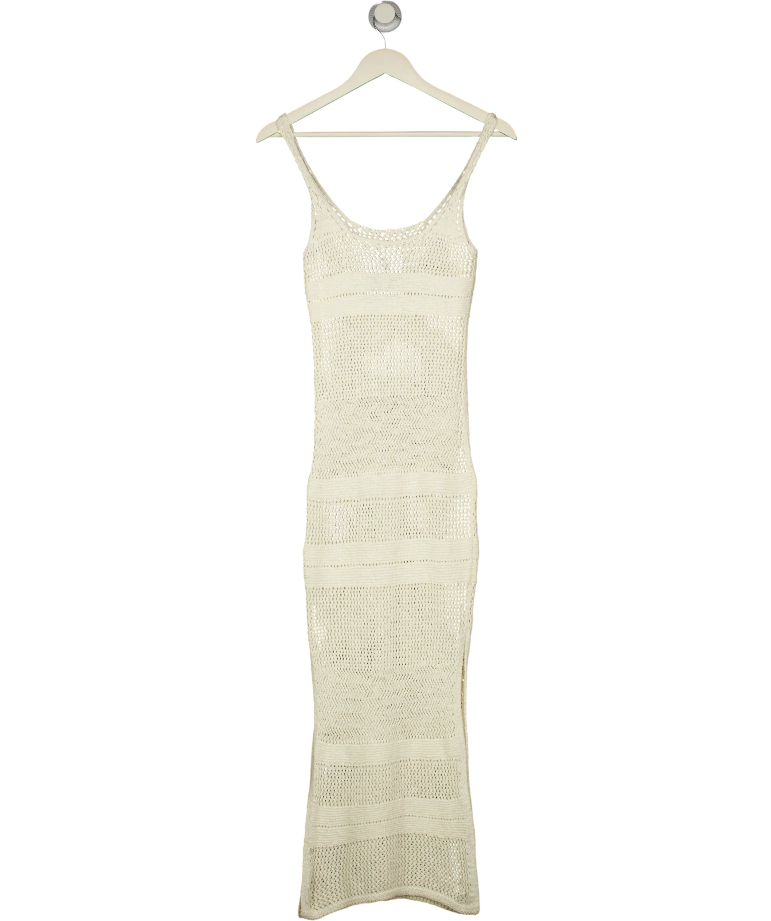 ABERCROMBIE & FITCH Cream Crochet Open Knit Maxi Dress Cream, size UK XS — back