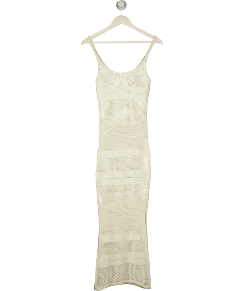 ABERCROMBIE & FITCH Cream Crochet Open Knit Maxi Dress Cream, size UK XS — back