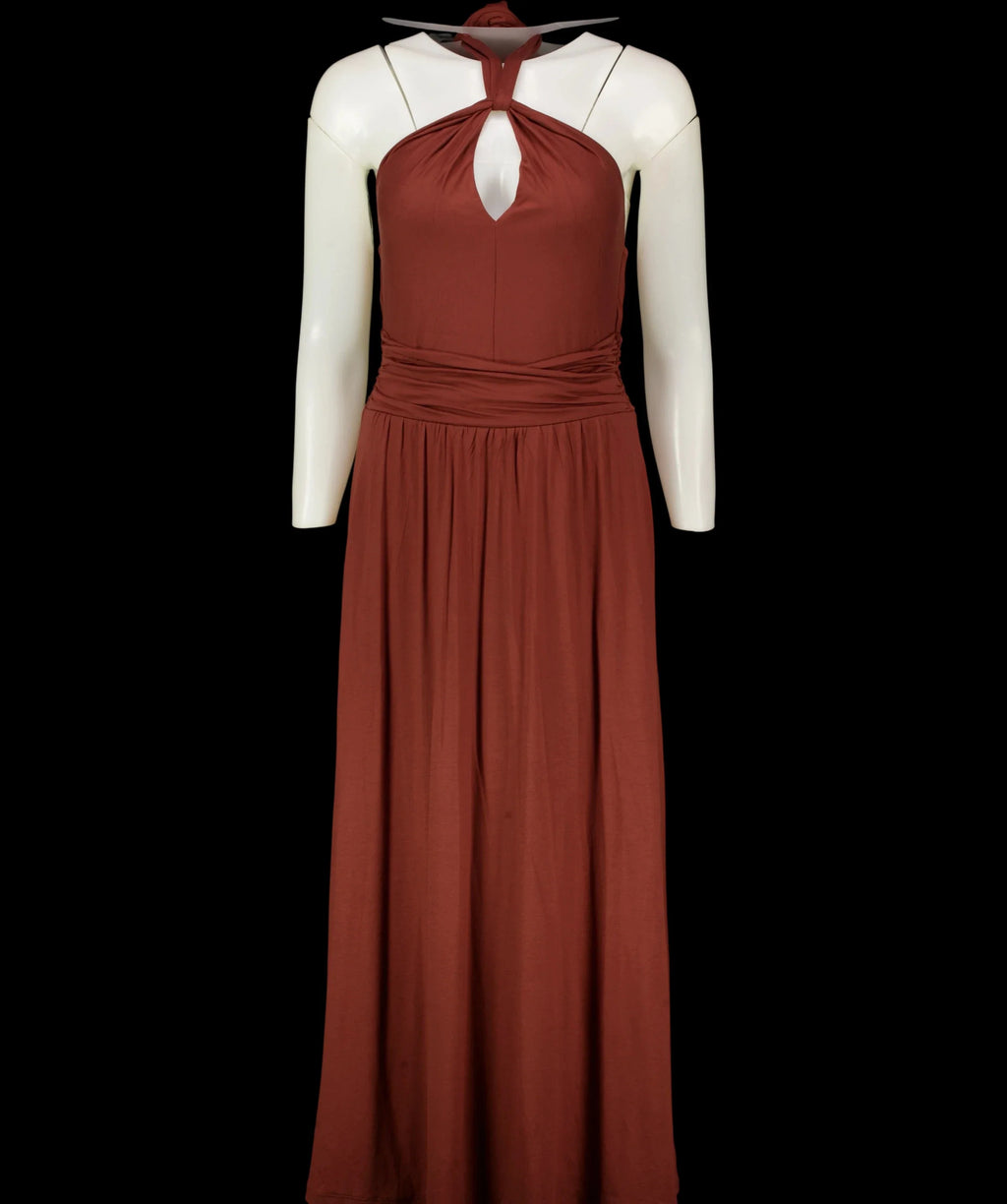 Boden Brown Sydney Twist Neck Jersey Maxi Dress Roasted Brown Size 6 P, size UK 6 — detail