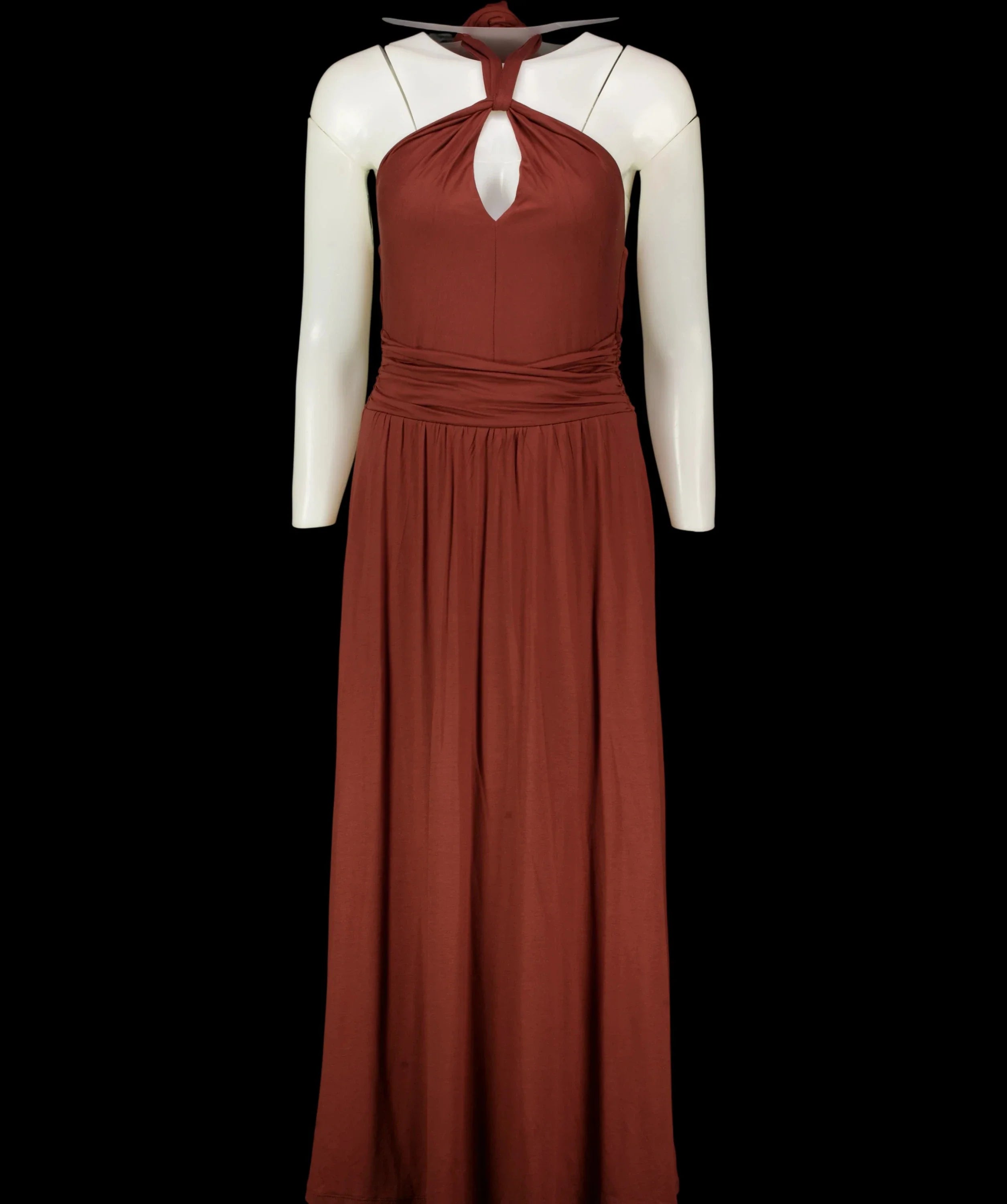 Boden Brown Sydney Twist Neck Jersey Maxi Dress Roasted Brown Size 6 P, size UK 6 — detail