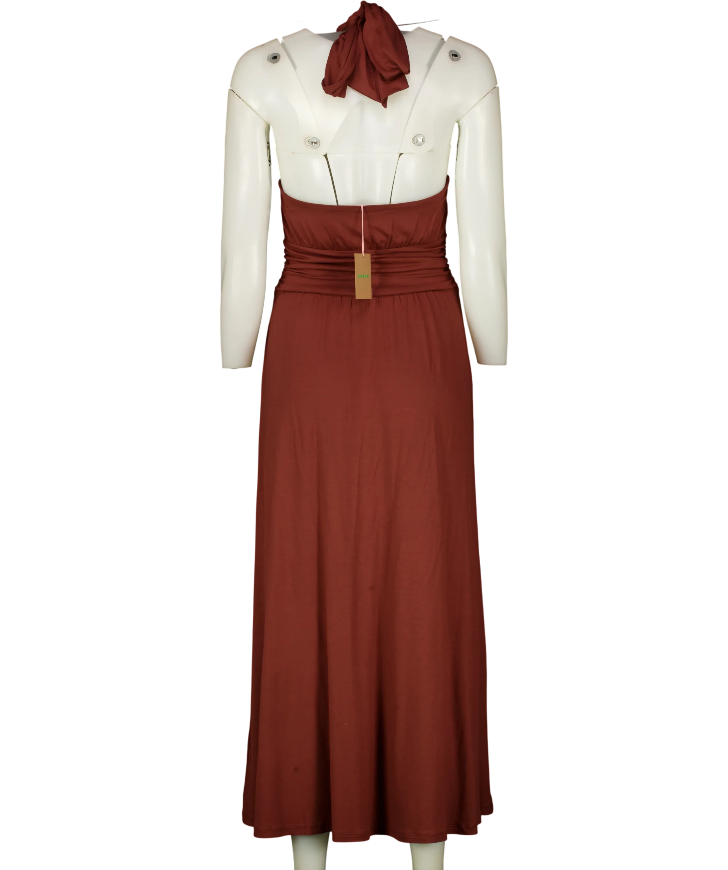 Boden Brown Sydney Twist Neck Jersey Maxi Dress Roasted Brown Size 6 P, size UK 6 — back