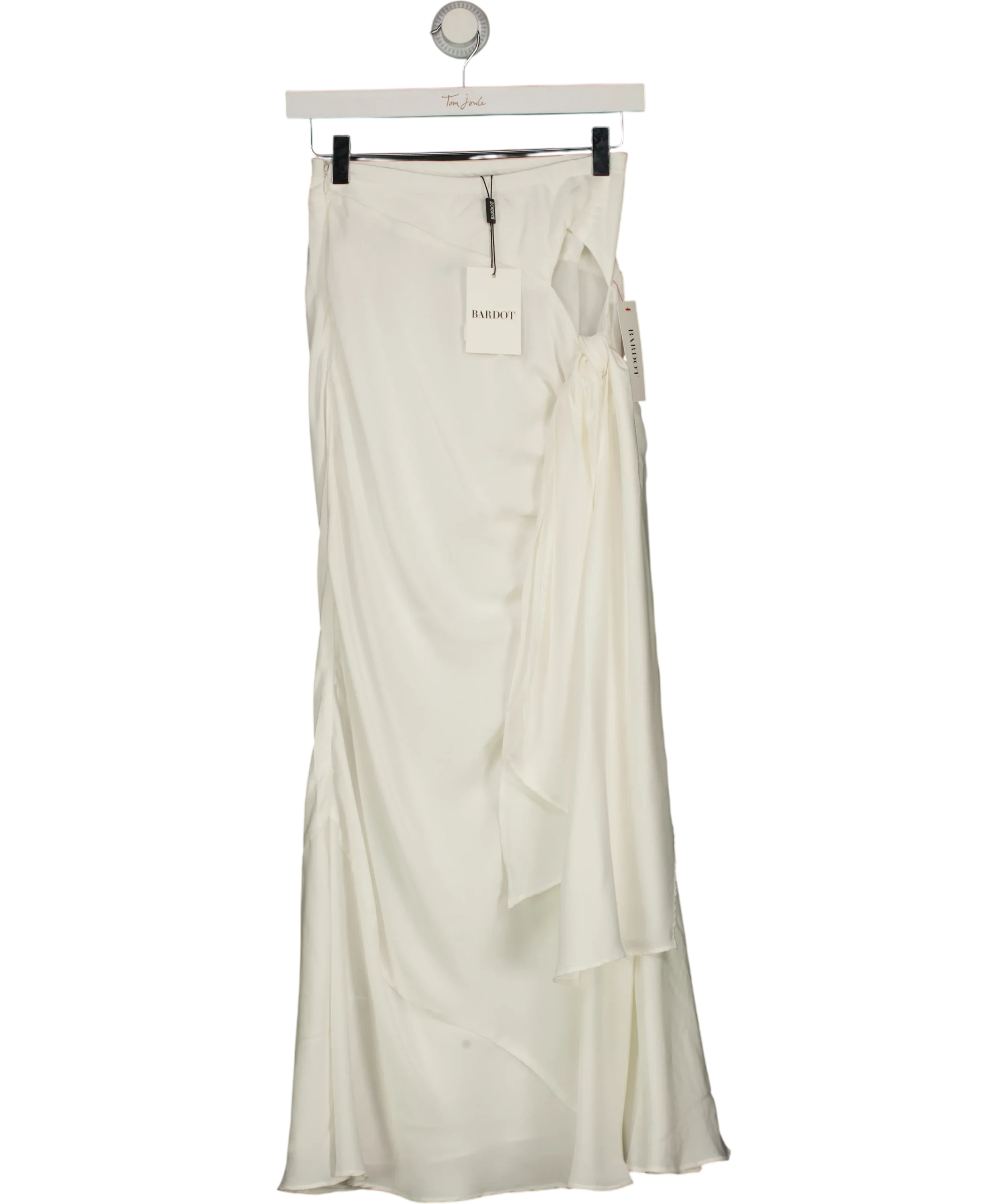 Bardot White Solene Cut Out Maxi Skirt Orchid White, size UK 6 — front
