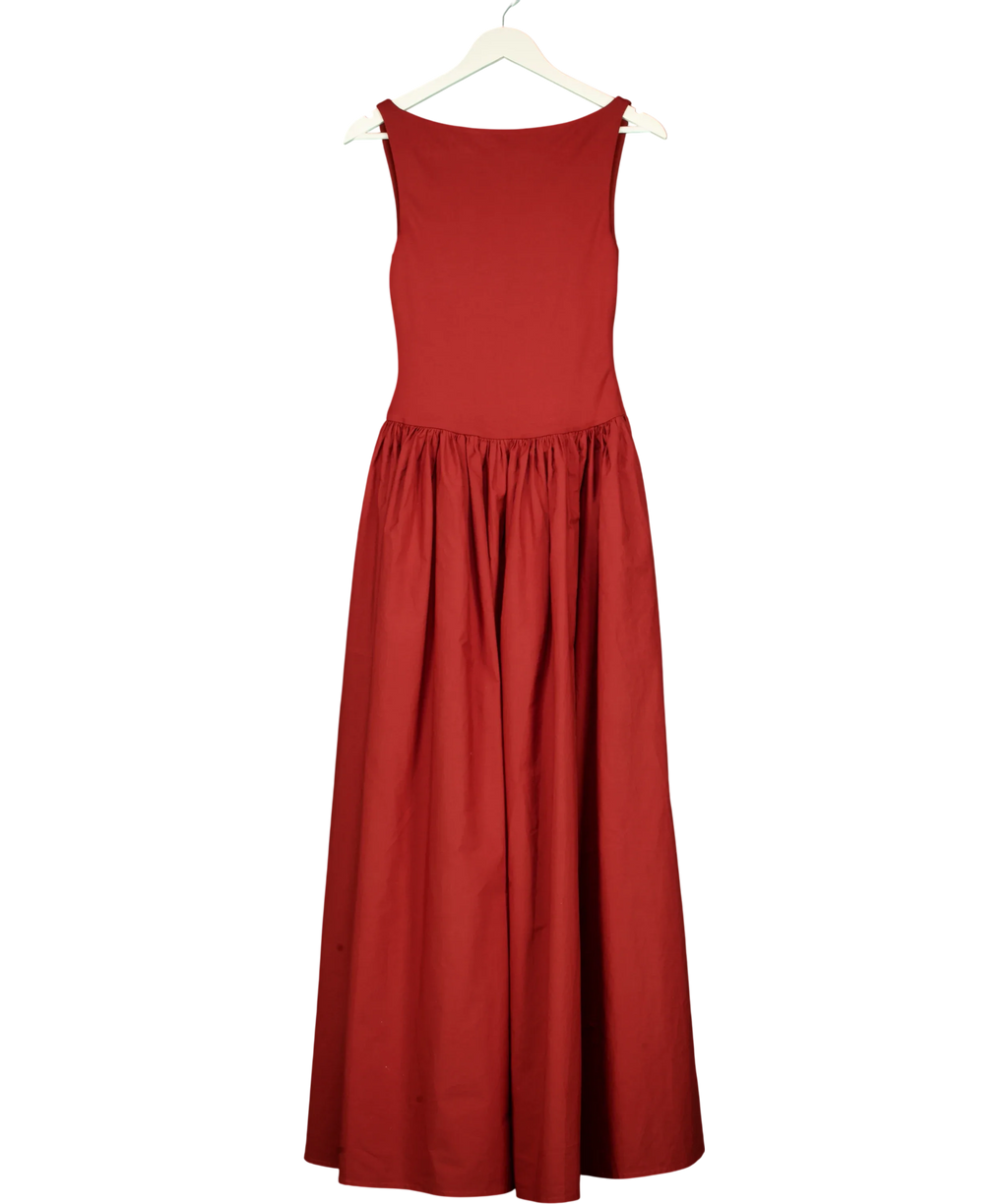 NA-KD Red x Lydia Tomlinson  Open Back Maxi Dress Burgundy red EU34, size UK 6 — front