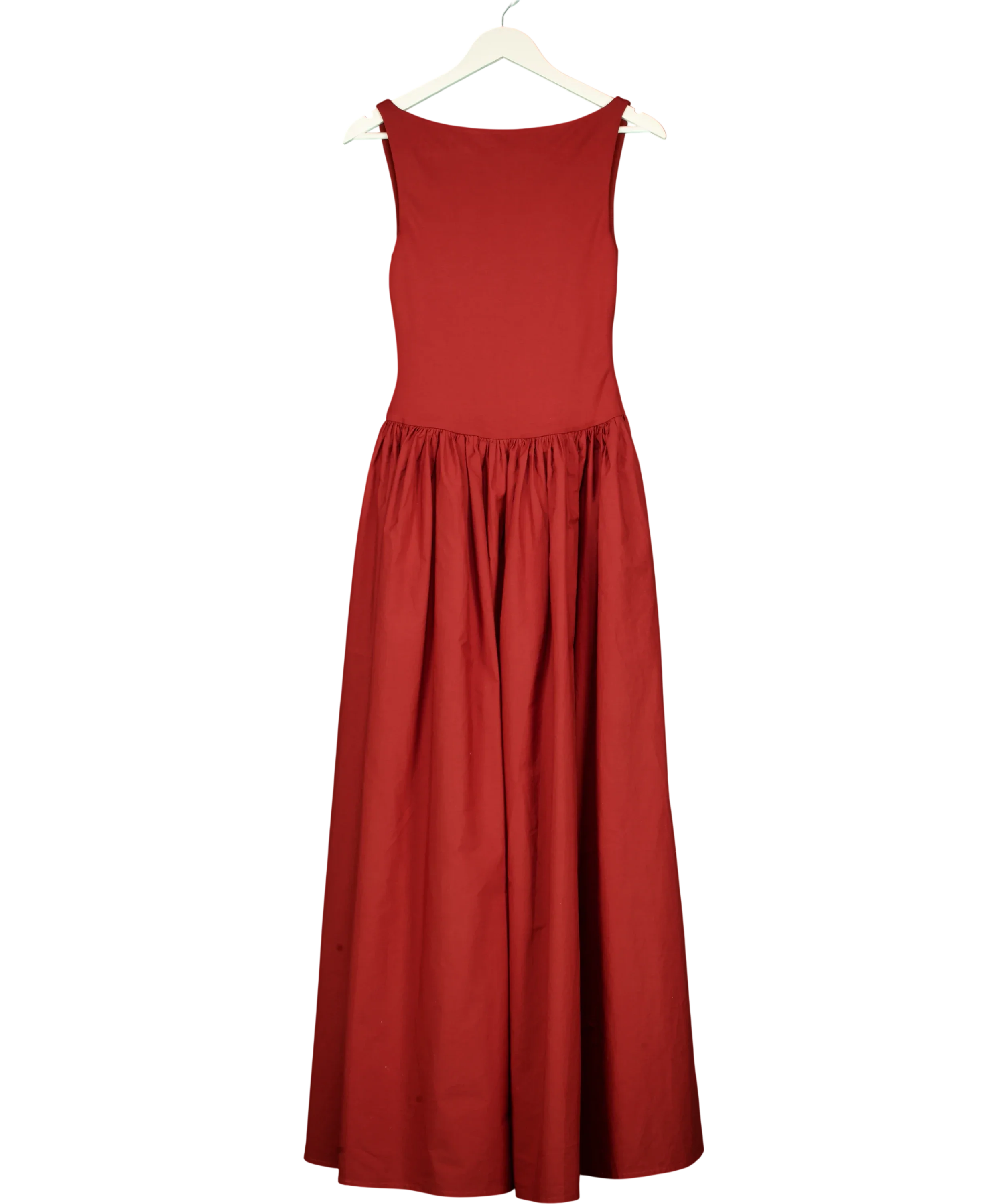 NA-KD Red x Lydia Tomlinson  Open Back Maxi Dress Burgundy red EU34, size UK 6 — front