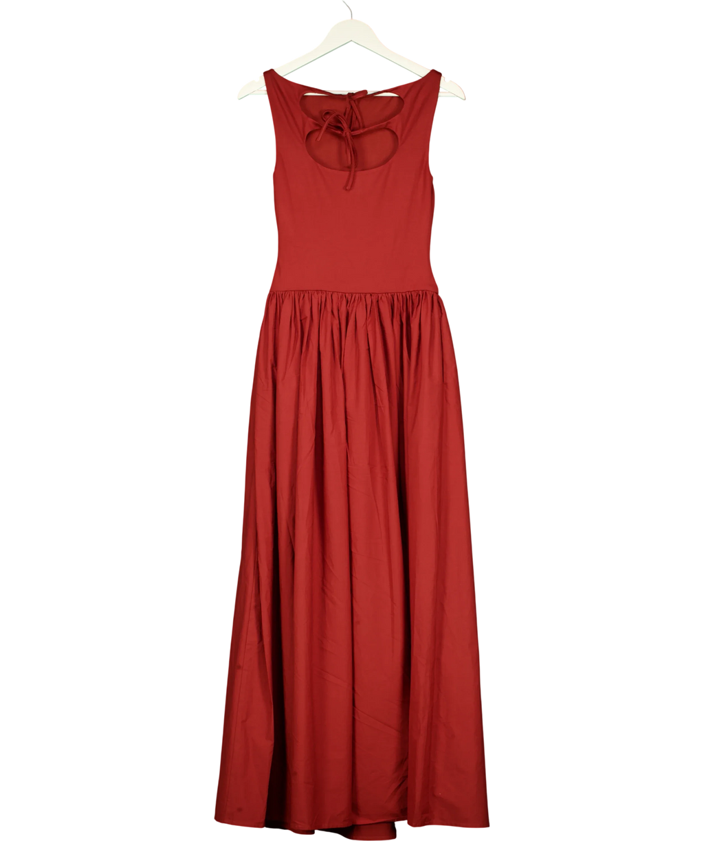 NA-KD Red x Lydia Tomlinson  Open Back Maxi Dress Burgundy red EU34, size UK 6 — back