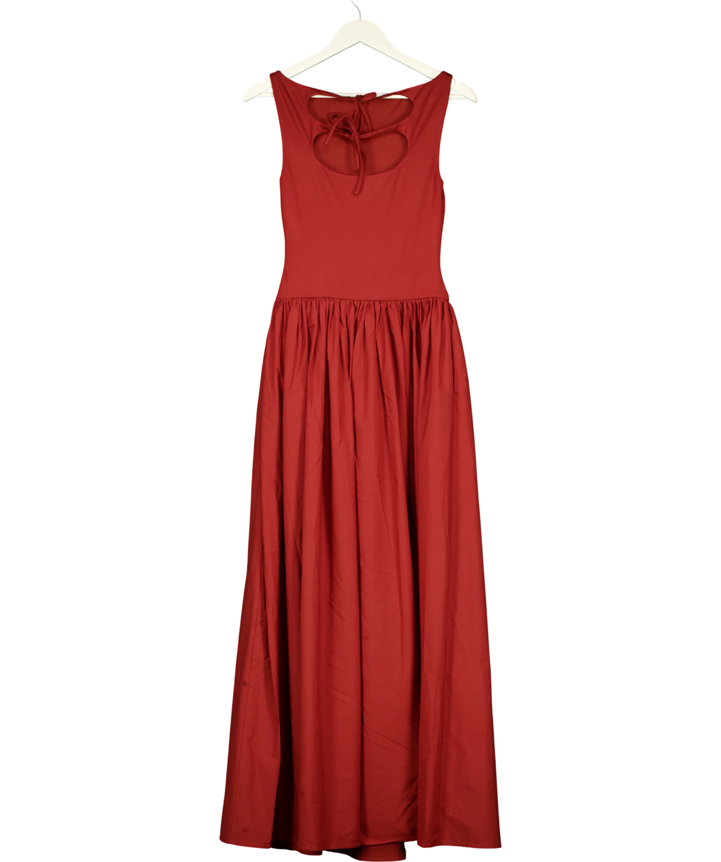 NA-KD Red x Lydia Tomlinson  Open Back Maxi Dress Burgundy red EU34, size UK 6 — back