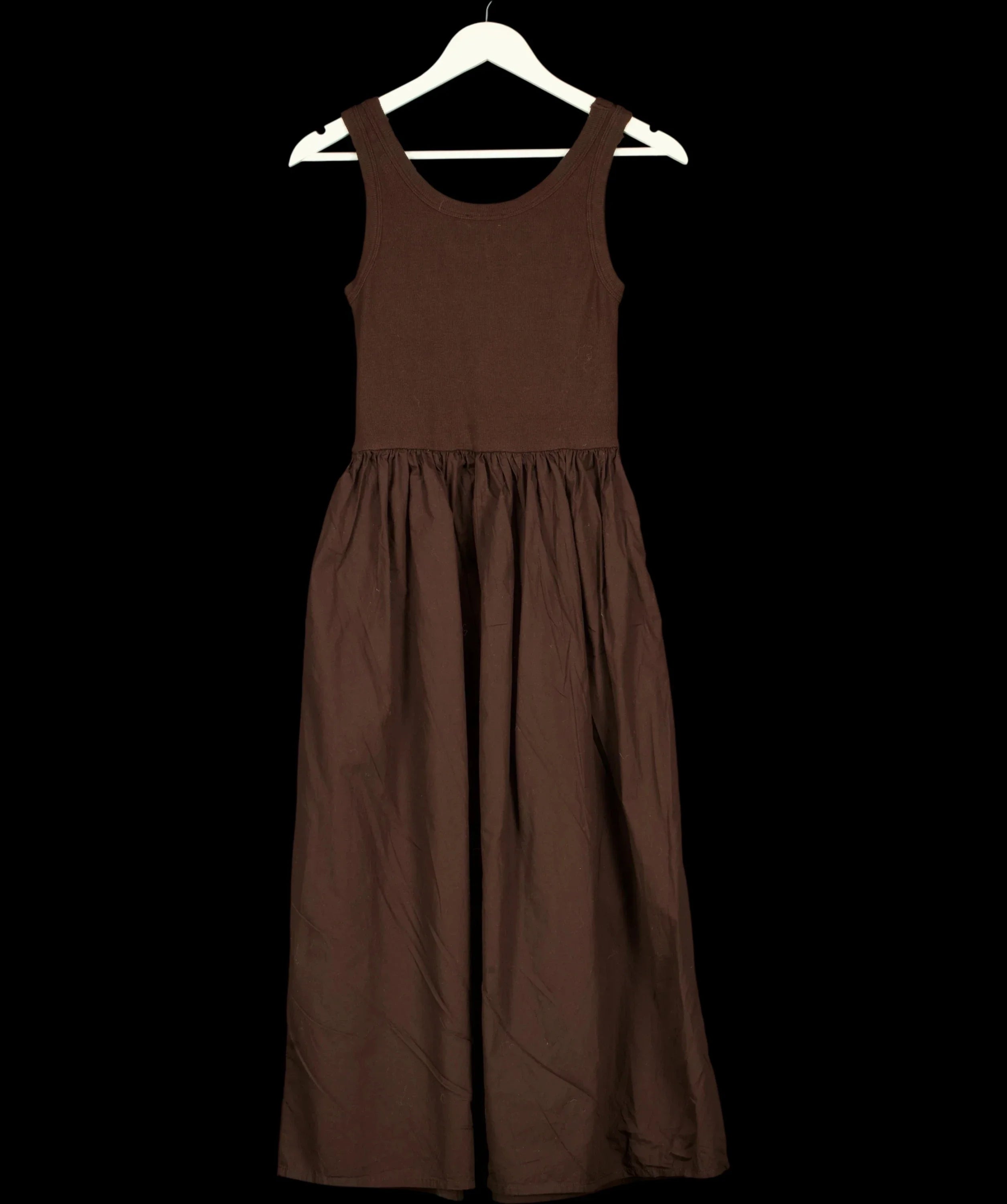 Albaray Brown Rib Spliced Cotton MIDI Dress Brown, size UK 8 — label