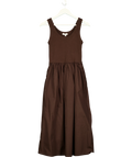 Albaray Brown Rib Spliced Cotton MIDI Dress Brown, size UK 8 — front