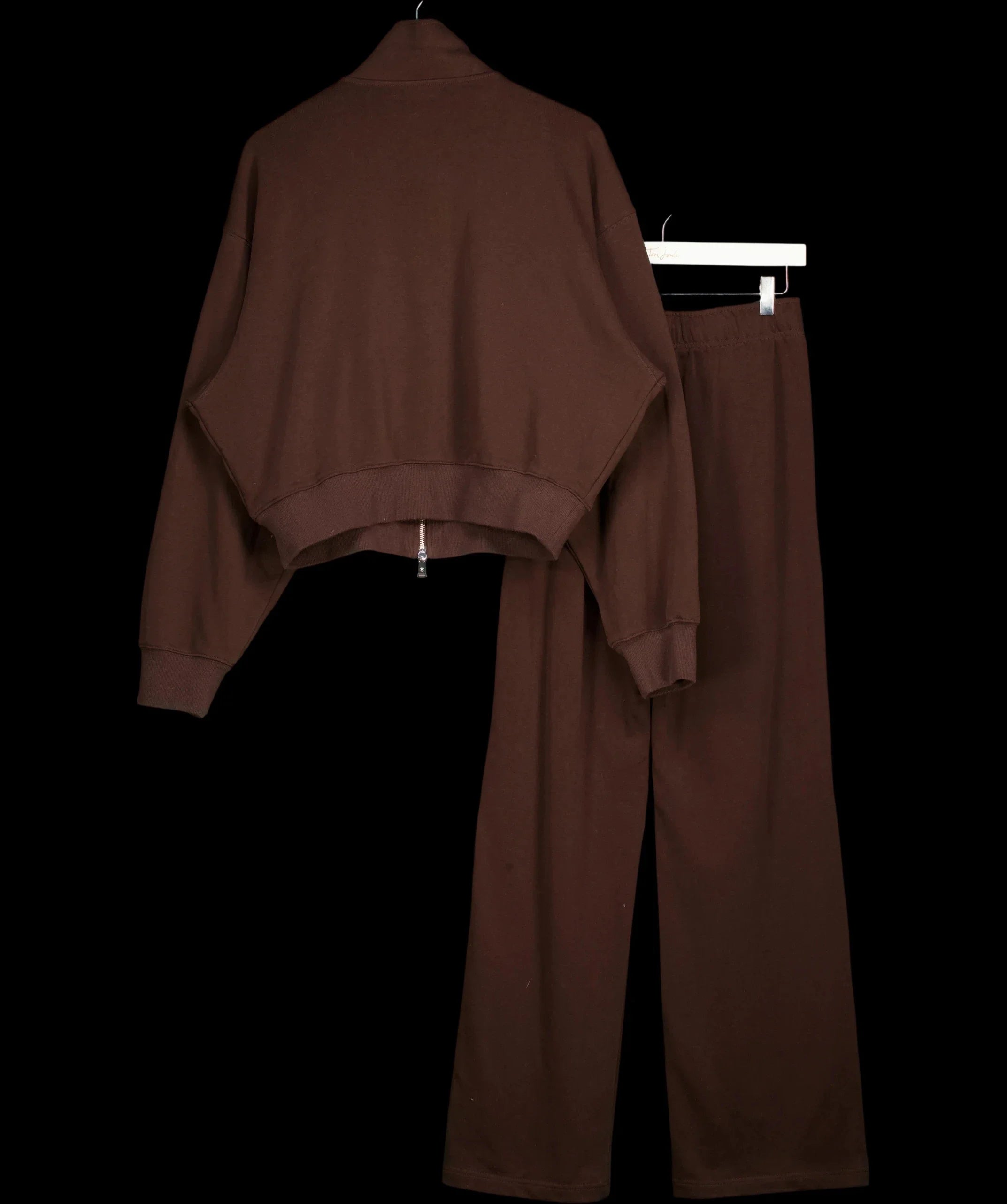 LILYSILK Brown Silkerry Heirloom '89 Tracksuit Two Piece Set Espresso Jacket, size UK XS/S — label
