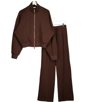 LILYSILK Brown Silkerry Heirloom '89 Tracksuit Two Piece Set Espresso Jacket UK XS/S
